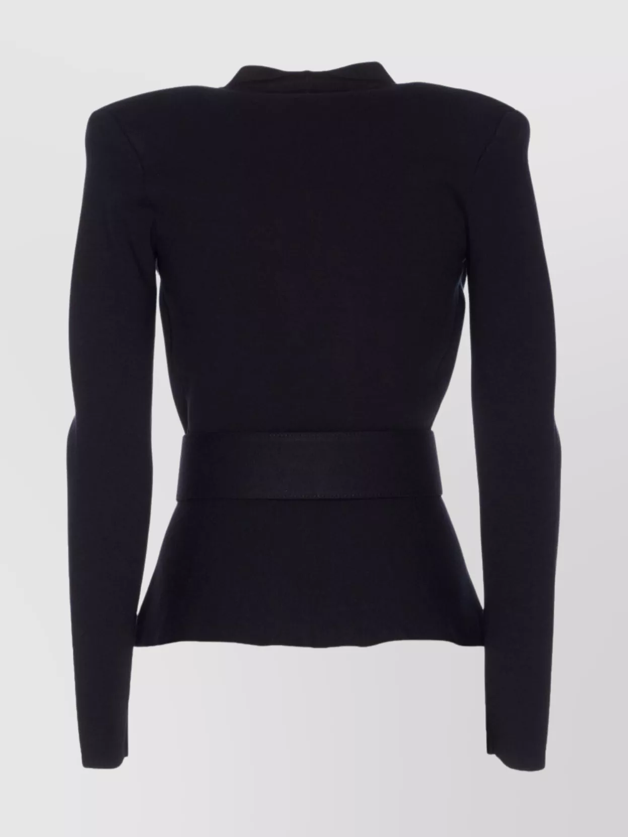 Elisabetta Franchi Waist Belt Long Sleeve Jacket In Black