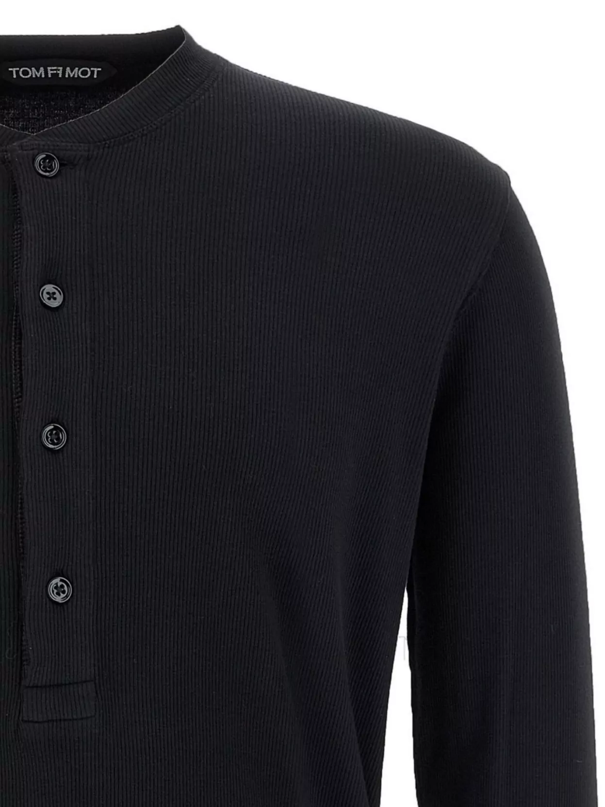 Tom Ford Ribbed Texture Long-sleeve Henley T-shirt
