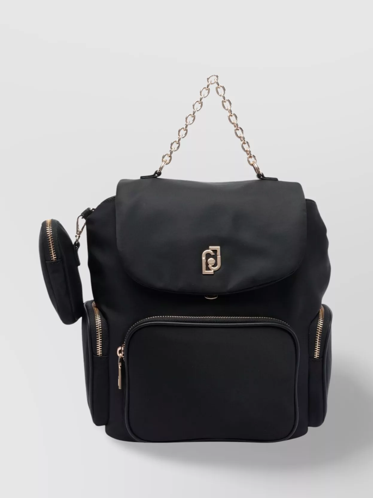 LIU •JO BACKPACK WITH CHAIN HANDLE AND MULTIPLE POCKETS
