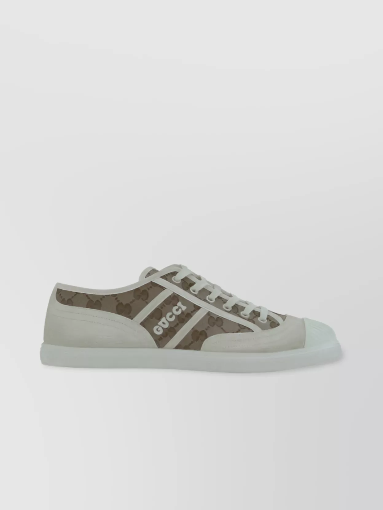 Gucci Low-top Canvas Sneakers Embroidered Panel In Gray