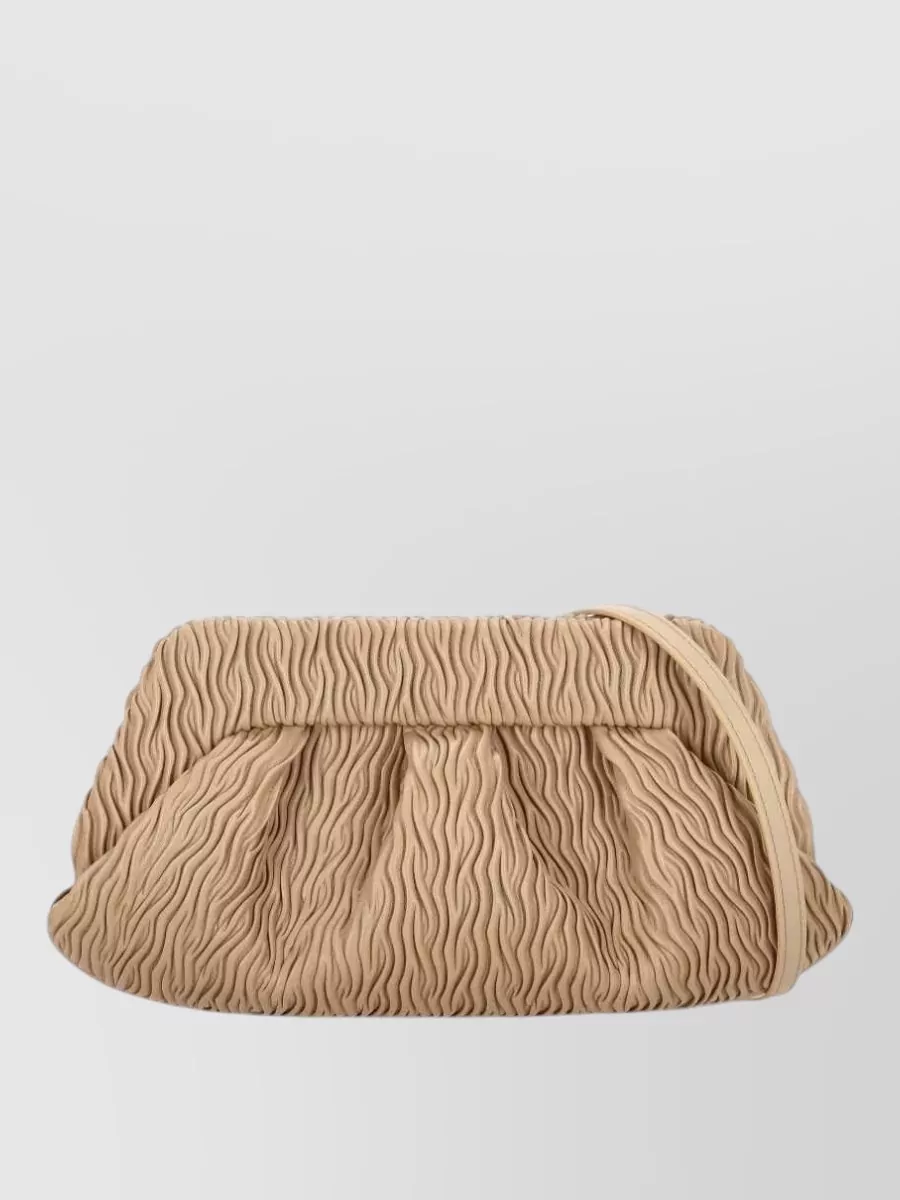 Themoiré Tia Vegan Leather Gathered Clutch Bag