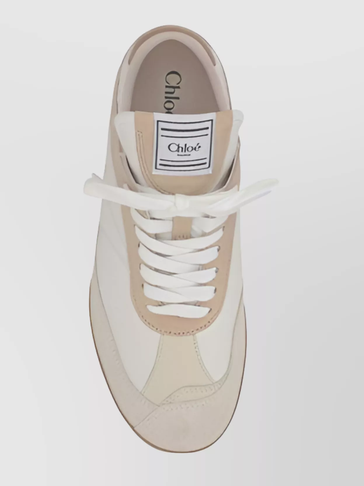 Shop Chloé Flat Sole Leather Sneakers With Quilted Panels