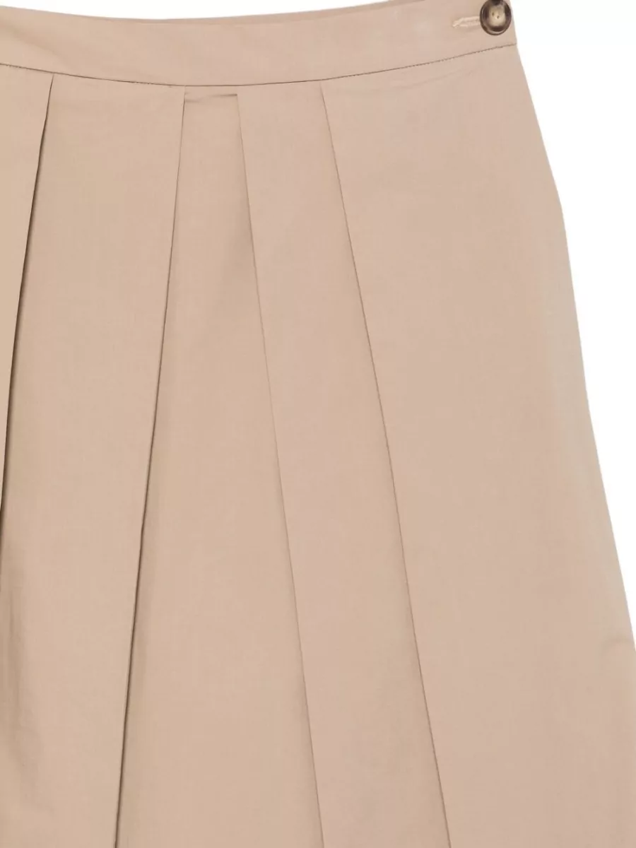 Emporio Armani Cotton Pleated Long Skirt