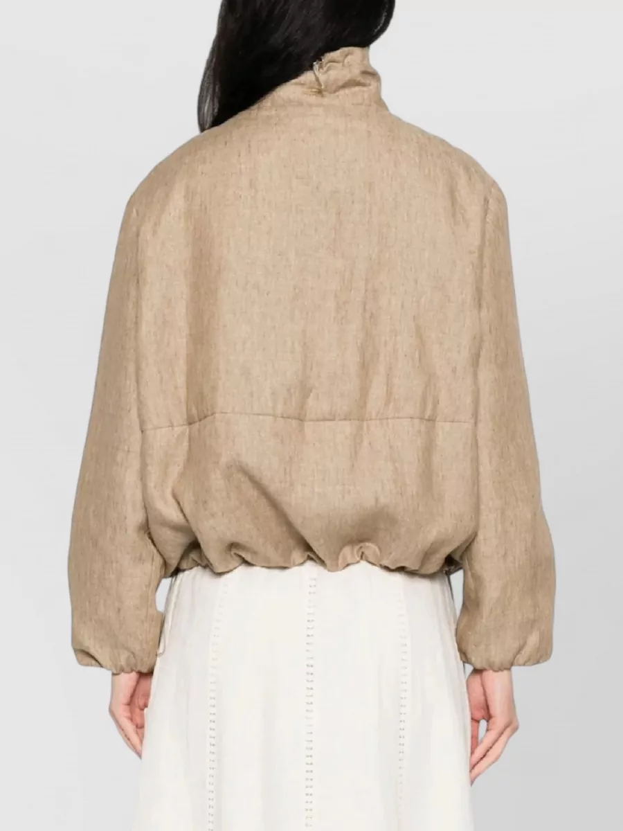 Herno Linen Single Breasted Coat