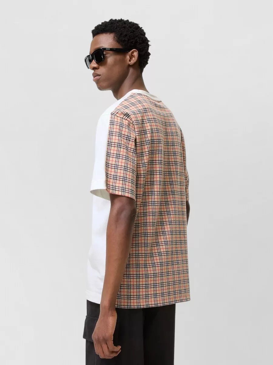 Burberry Cotton Two-Tone Check Short-Sleeve T-Shirt
