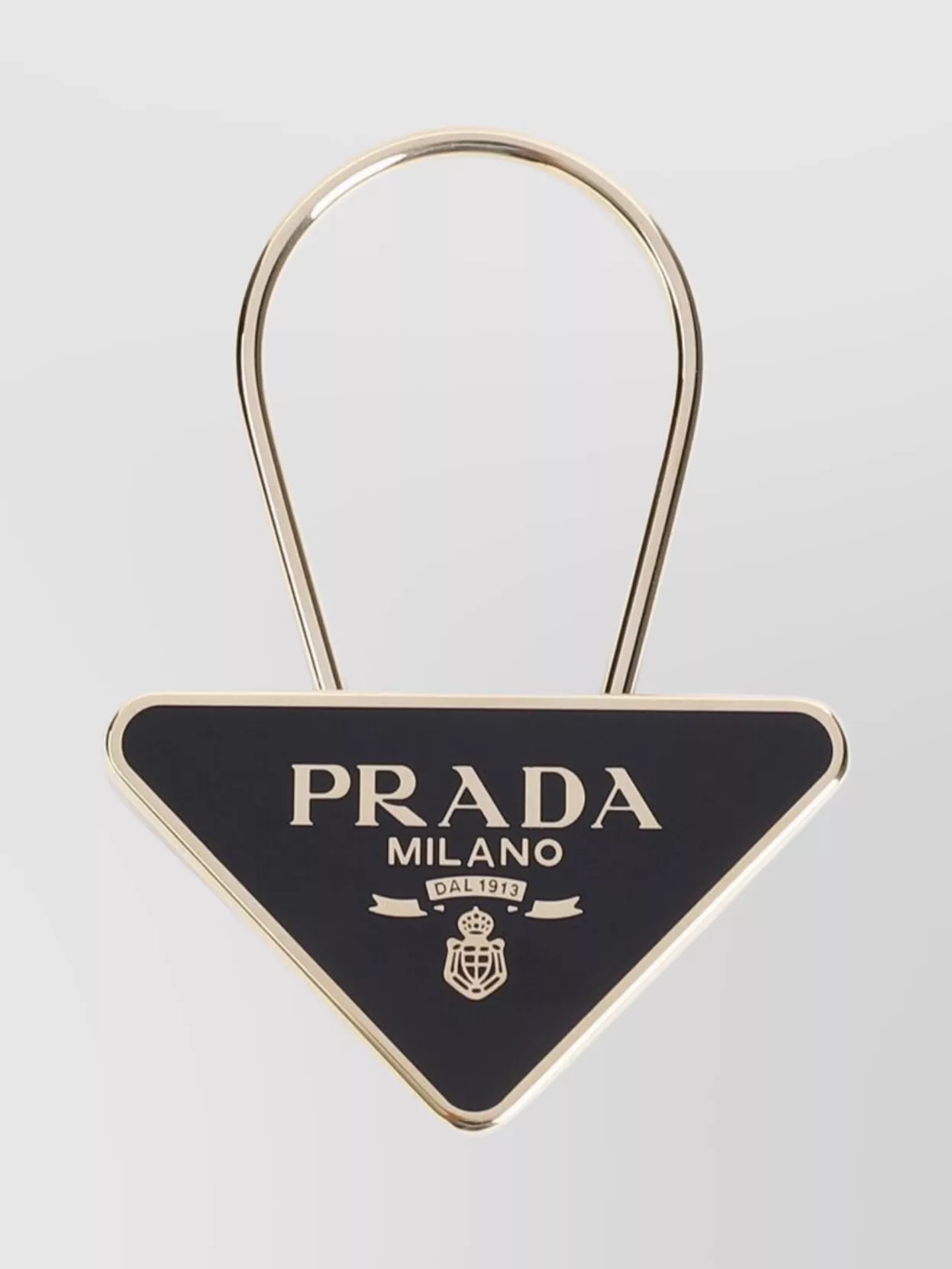 Prada Steel Logo Keyring Triangle