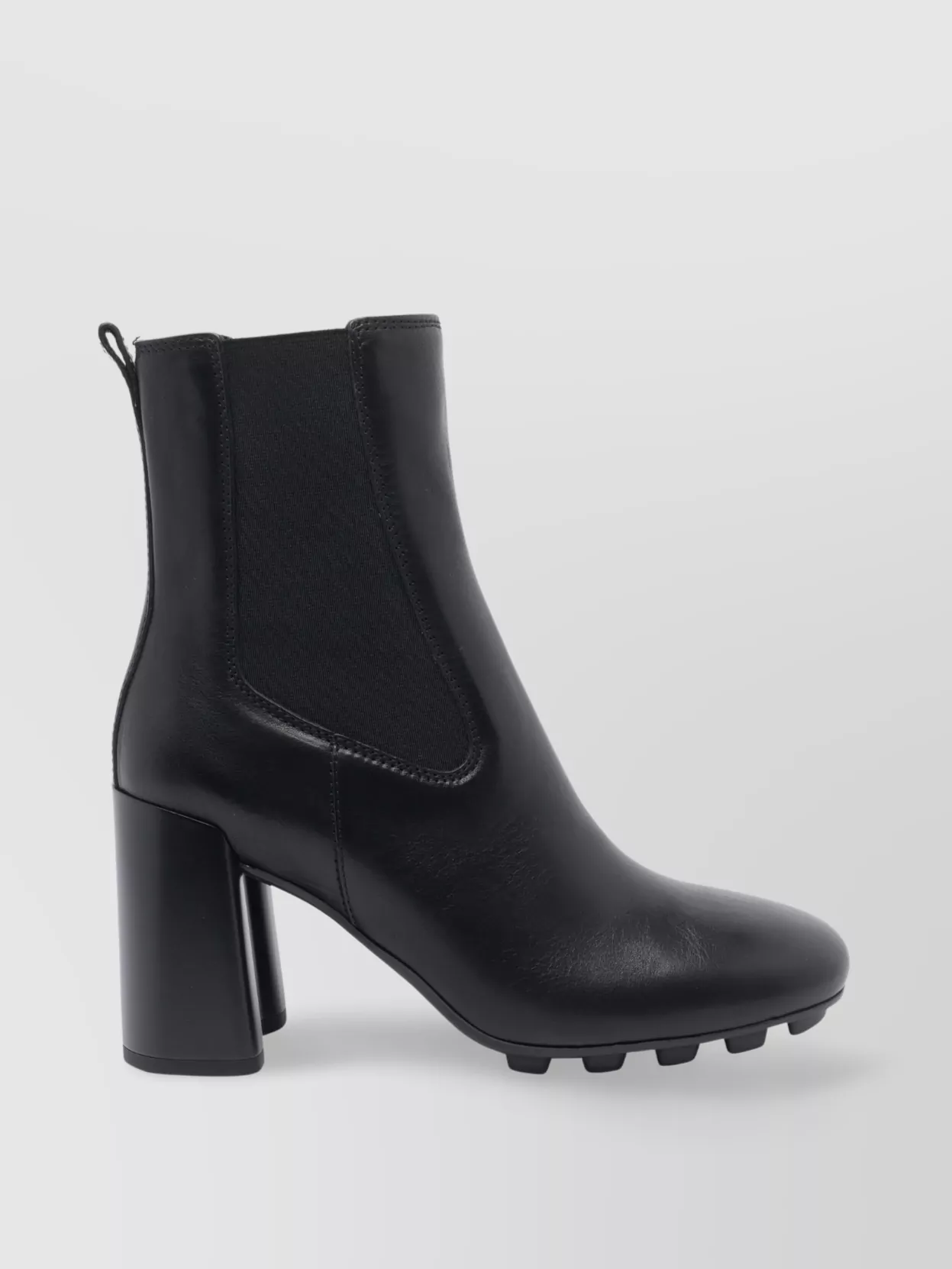 Hogan Pump Booties With Block Heel And Elastic Side Panels In Black