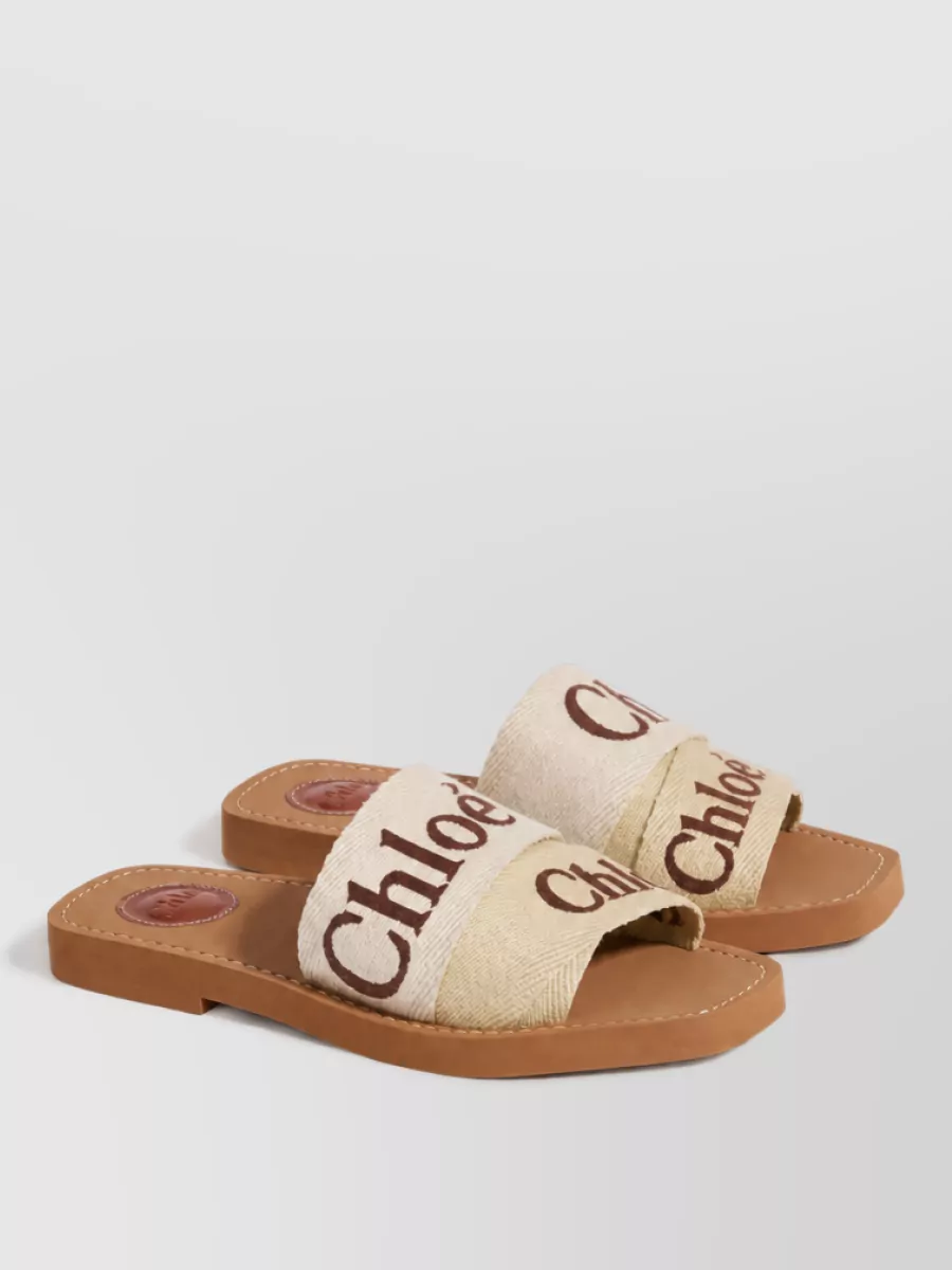 Chloé Linen Slides