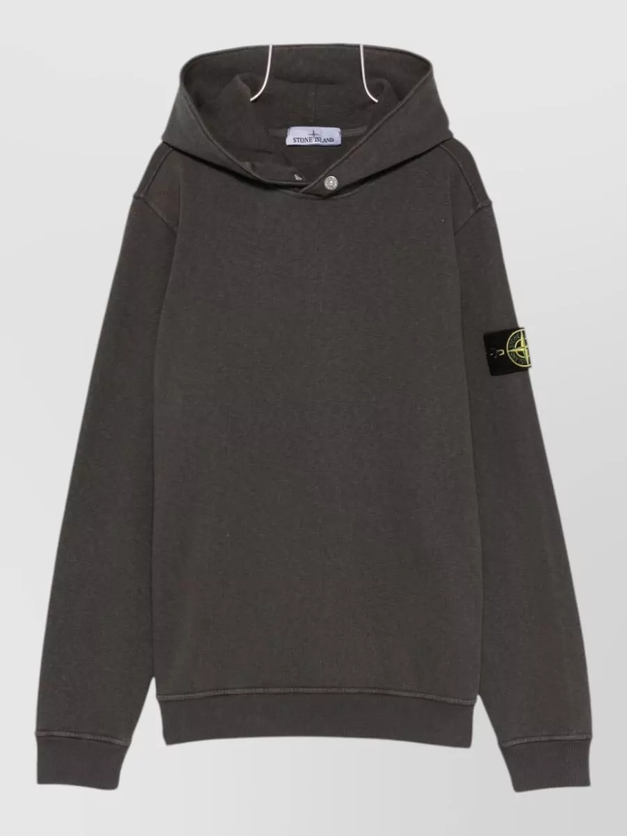 Stone Island cotton logo hooded jacket