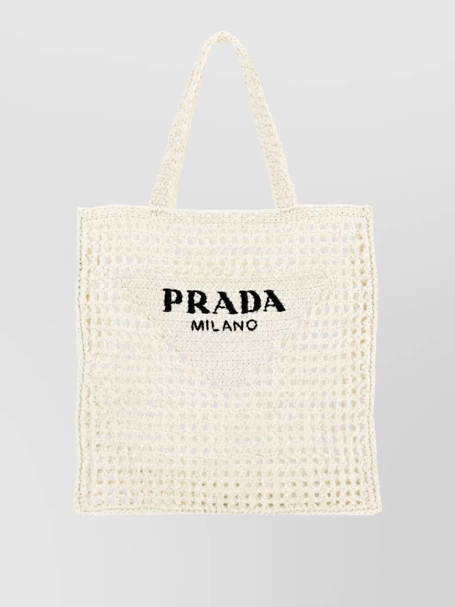 Prada na raffia beach bag