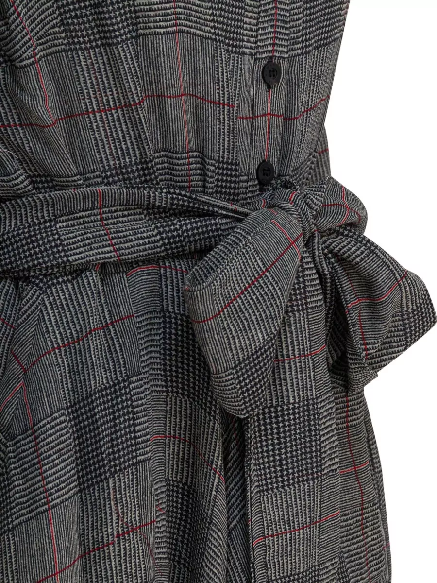 Samantha Sung Wool Check Midi Dress