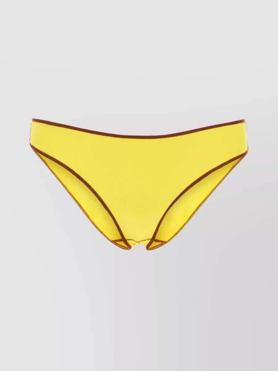 Shop Baserange Stretch Cotton Ribbed High-leg Brief In Yellow
