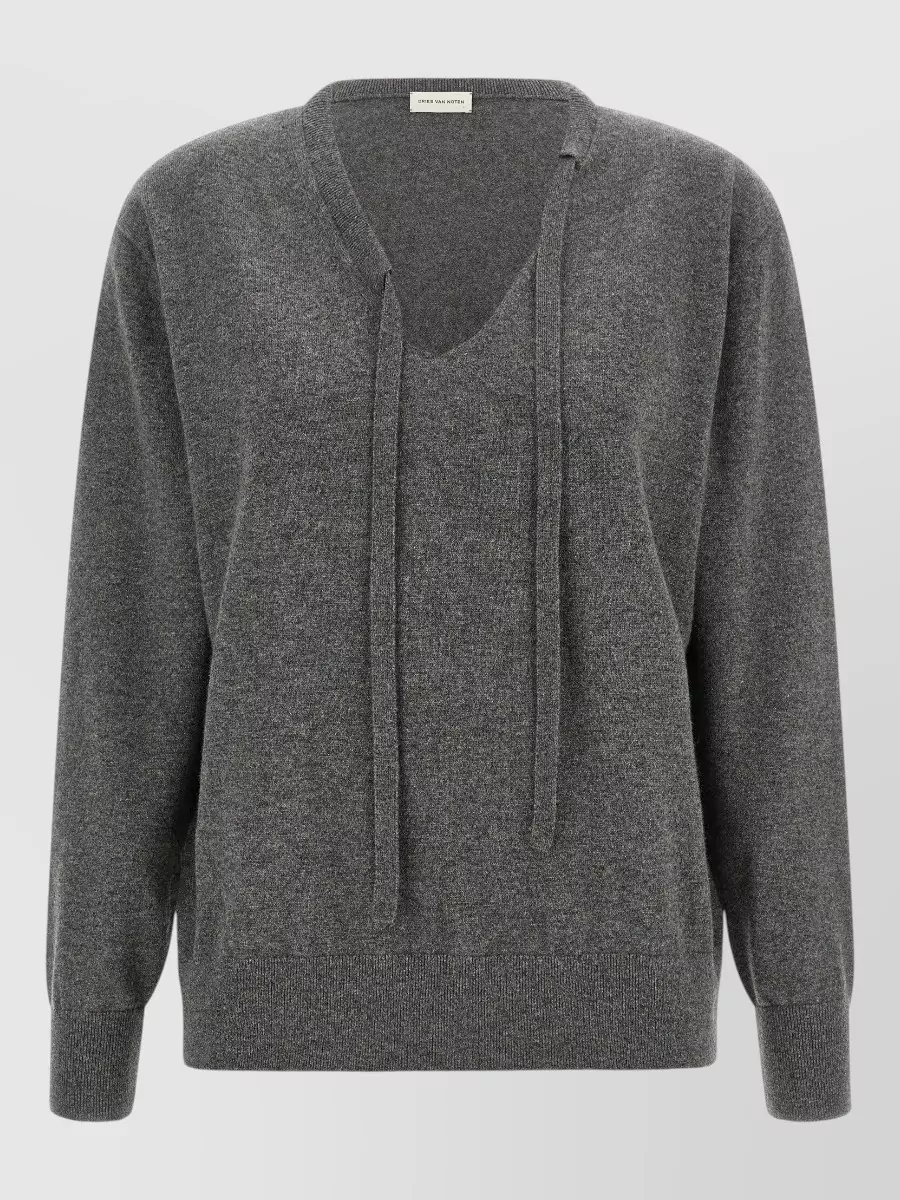 Dries Van Noten cashmere v-neck ribbed sweater
