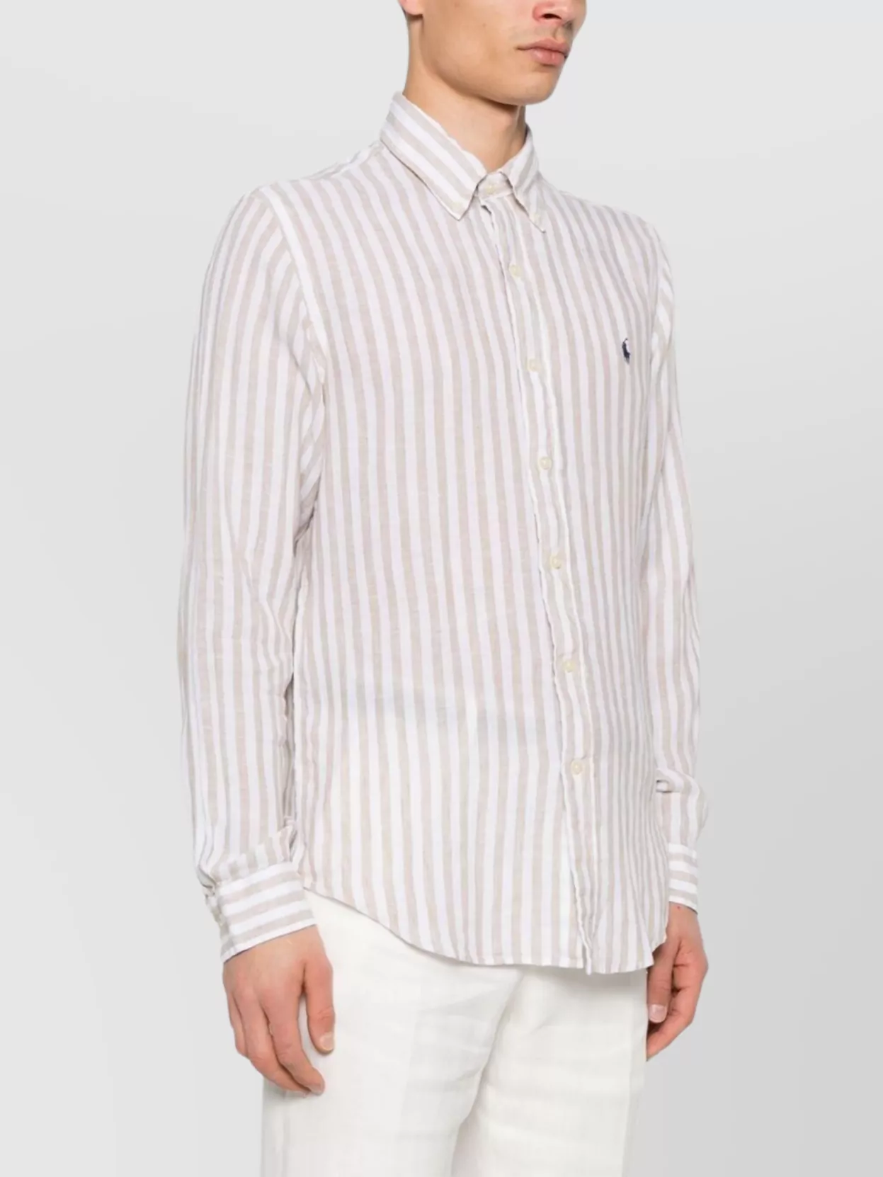 Ralph Lauren Logo Striped Long Sleeve Shirt