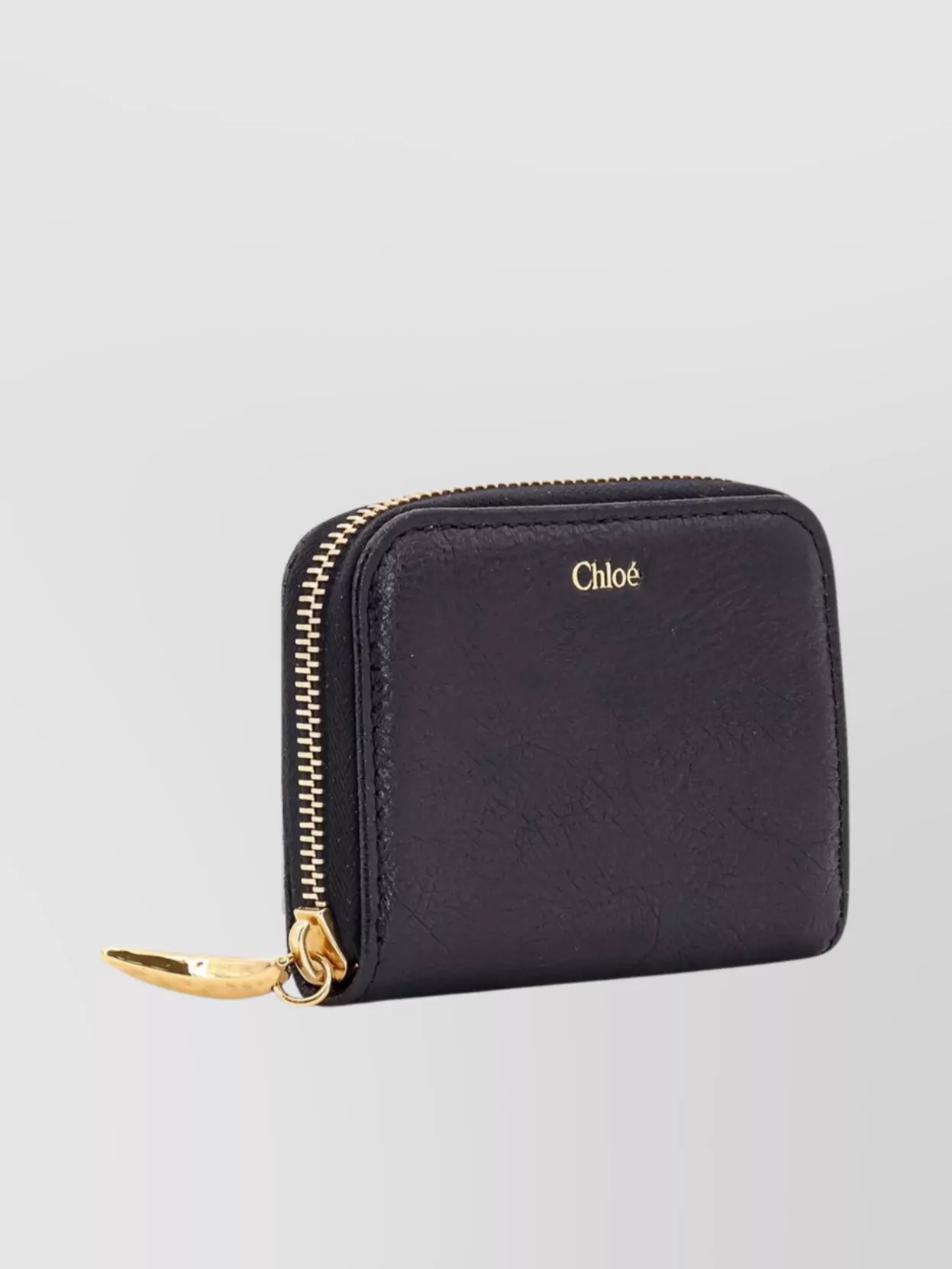 Chloé Logo Front Leather Wallet With Banana Slider