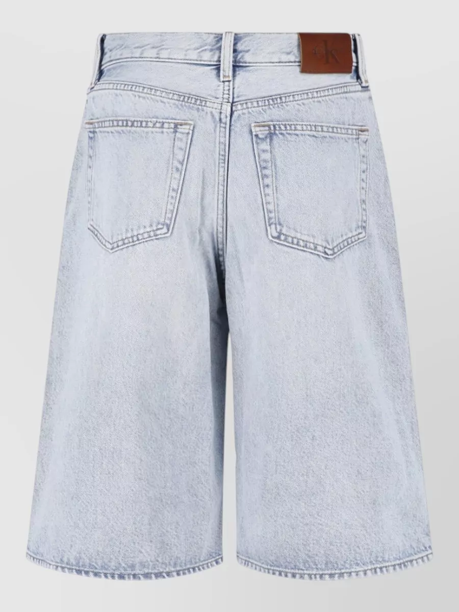 Calvin Klein Denim Straight-Leg Knee-Length Shorts