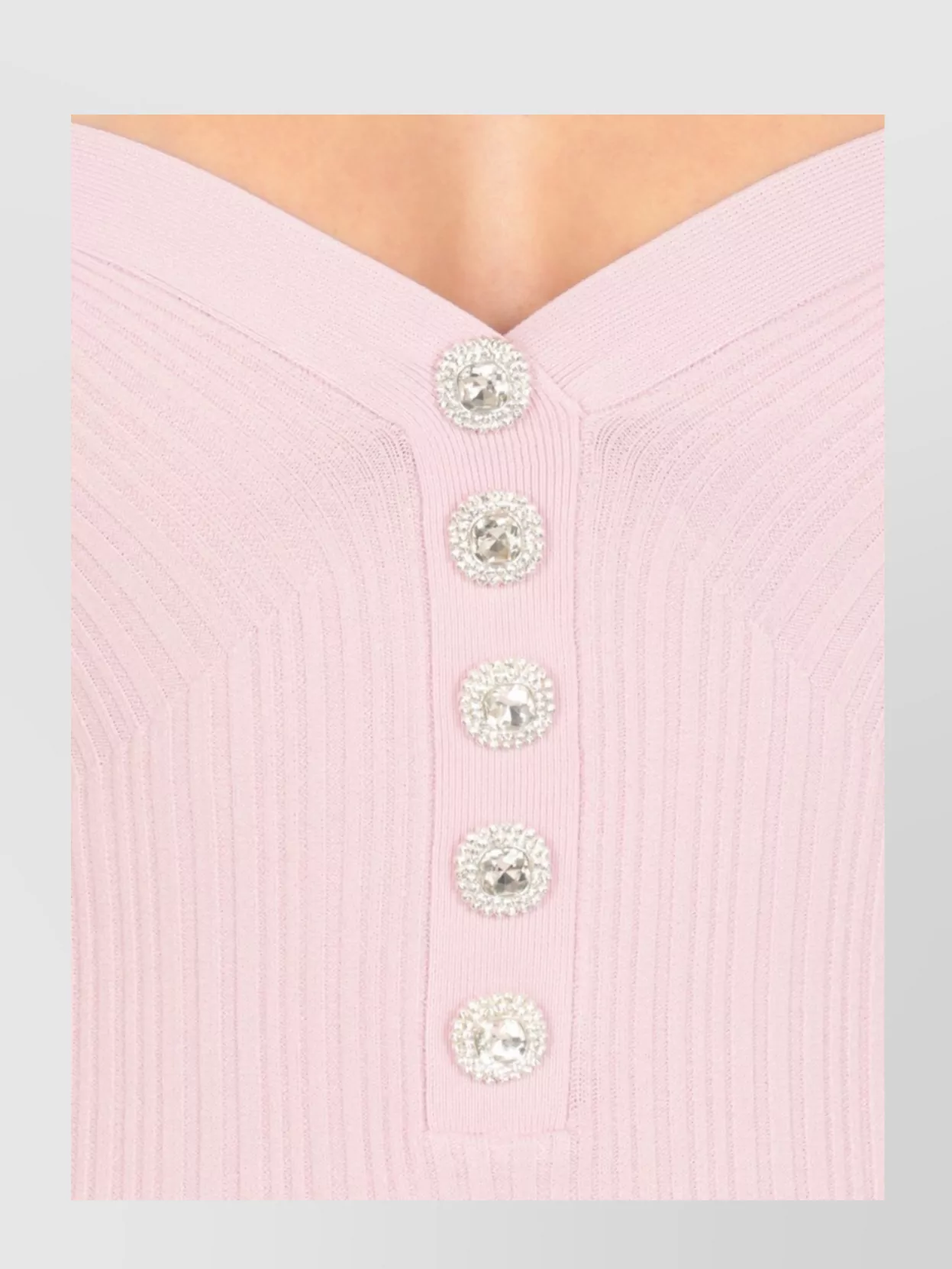 Self-Portrait Jeweled Button Off-Shoulder Pleated V-Neck Dress