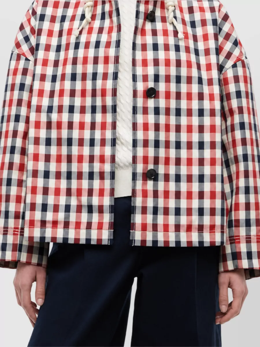 Tommy Hilfiger Checked cotton cropped parka jacket