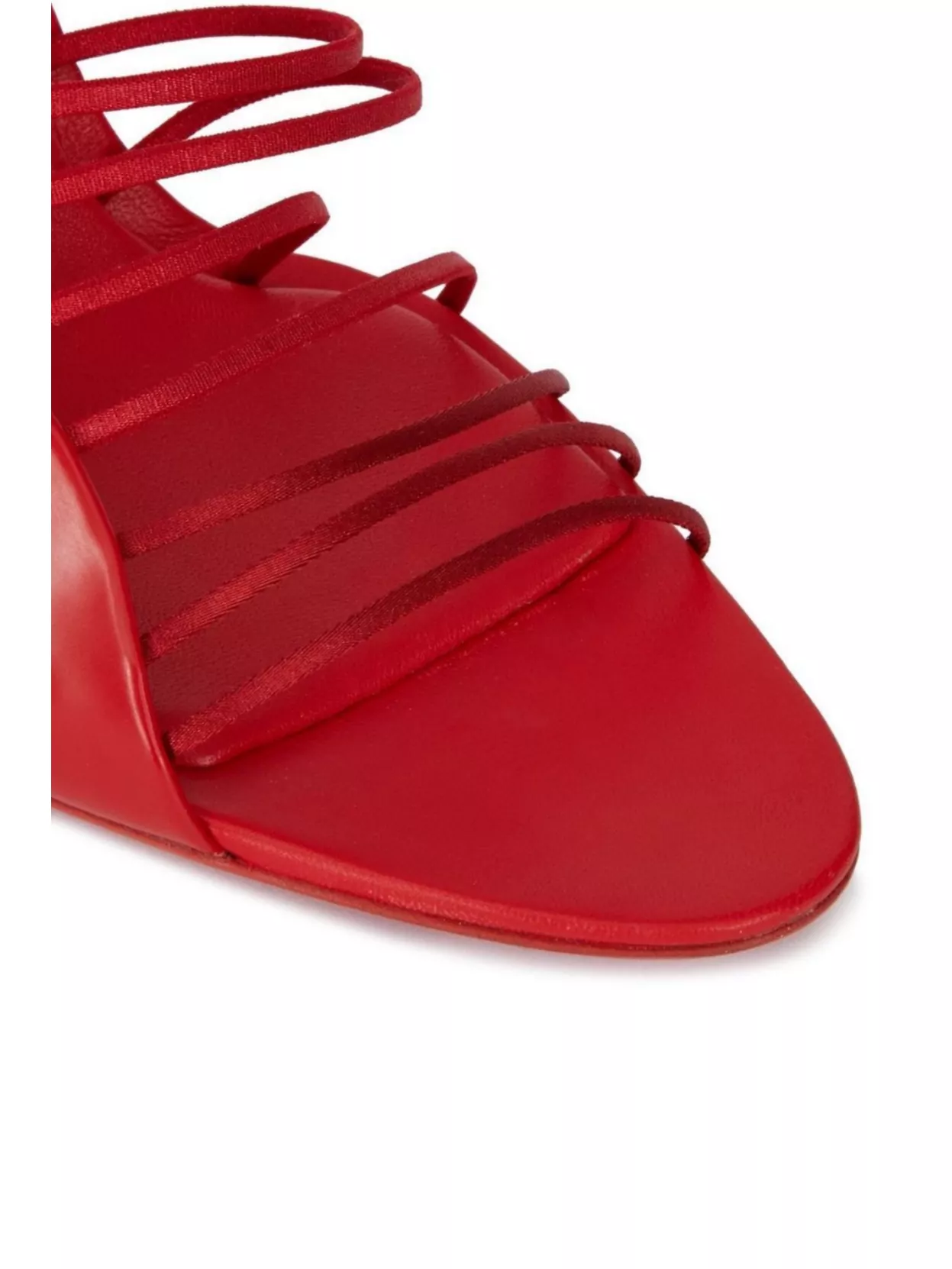 Ferragamo Almond Toe Leather Sandals With Shaped Heel