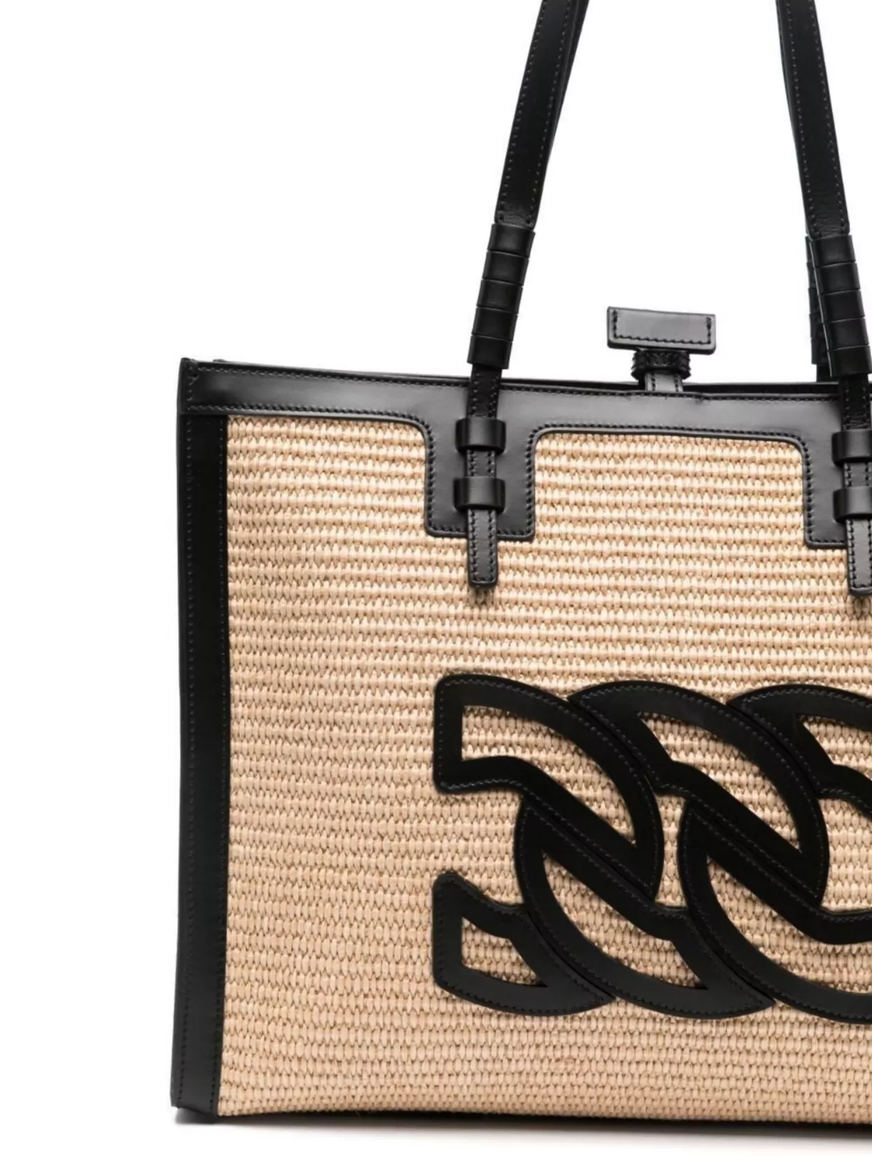 Casadei Rectangular Woven Texture Tote Bags