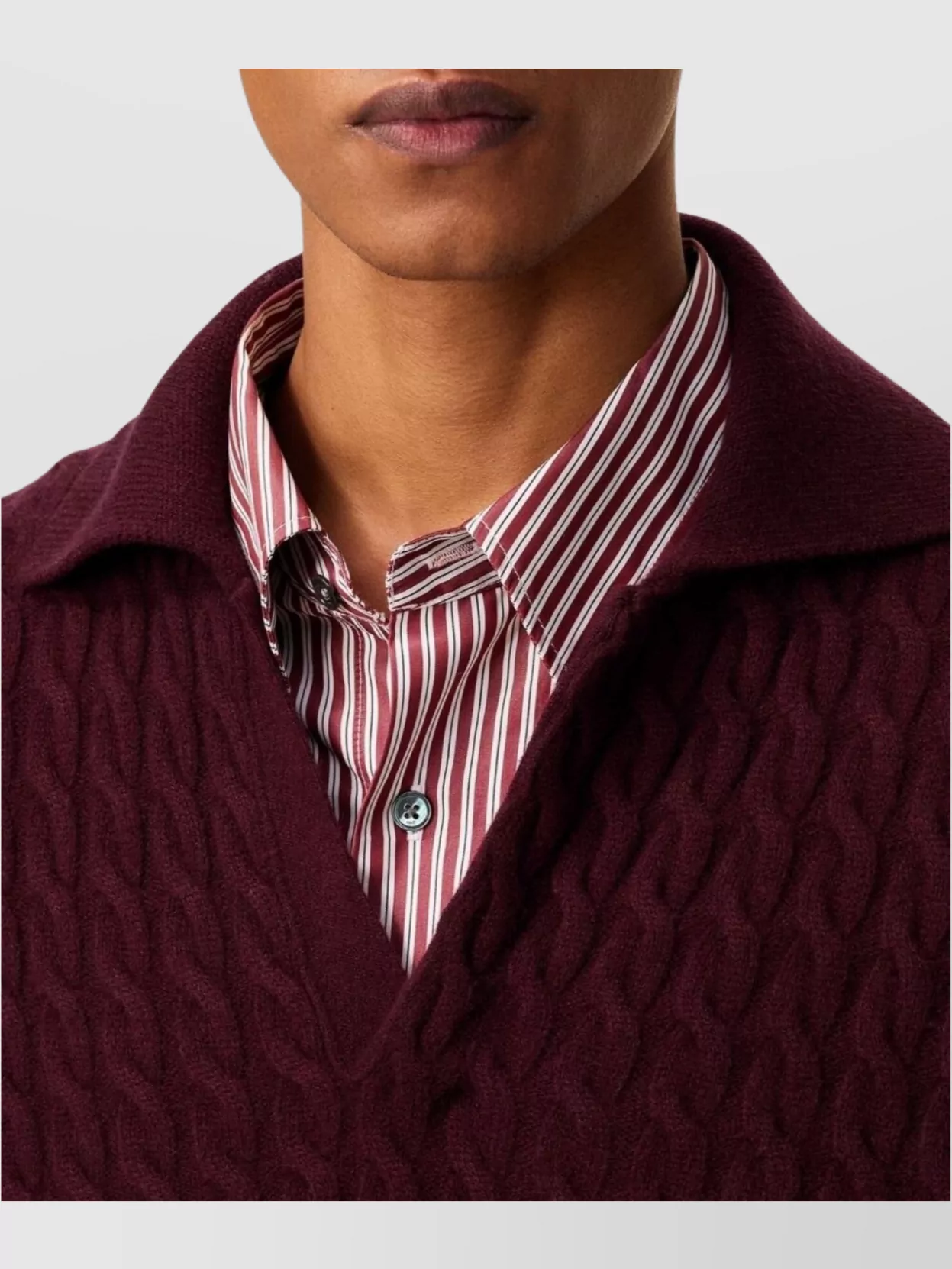 Ami Paris Cashmere Wool Long Sleeve Polo Top