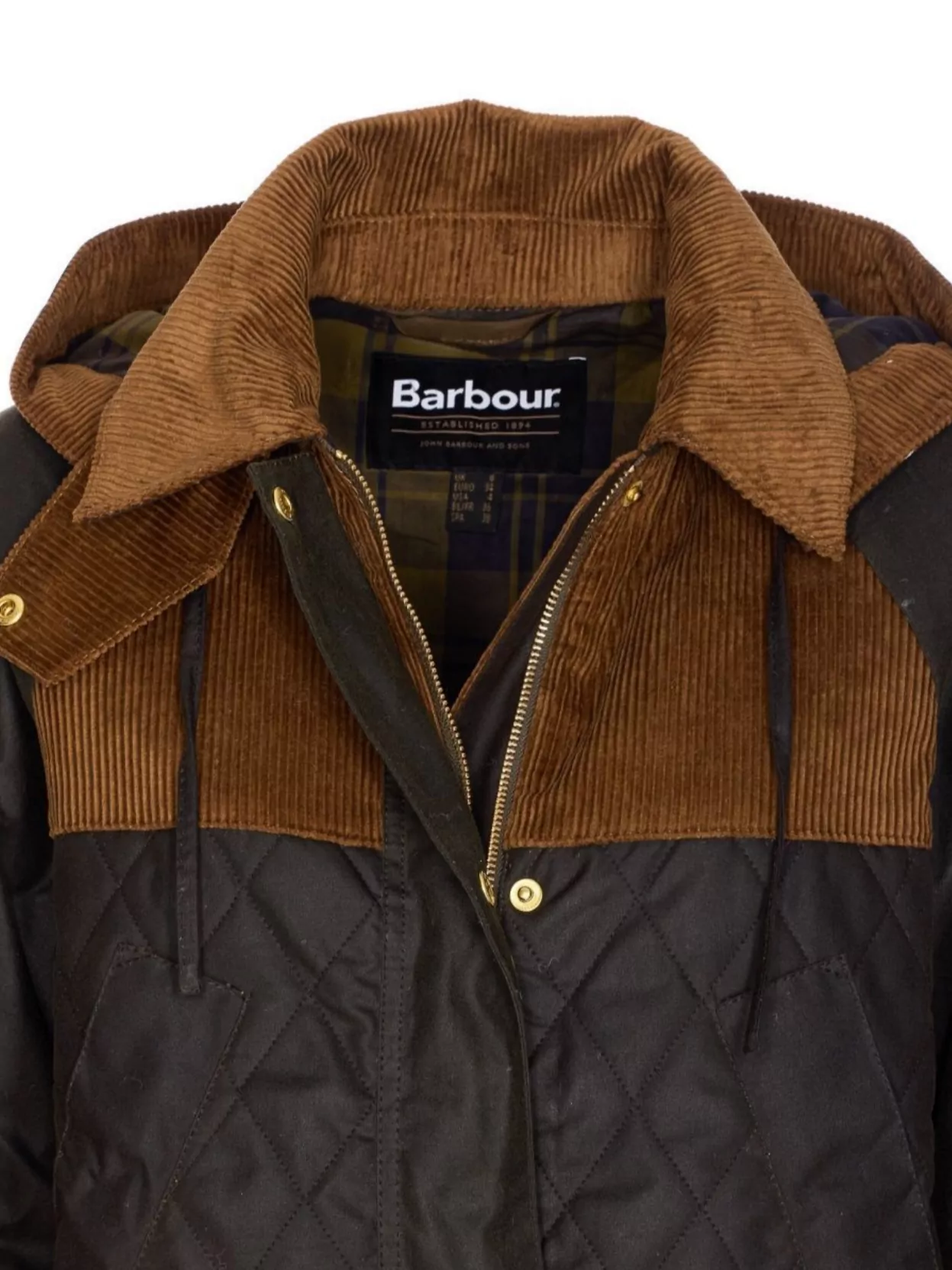 Barbour Imelda Wax Jacket Contrast Panels