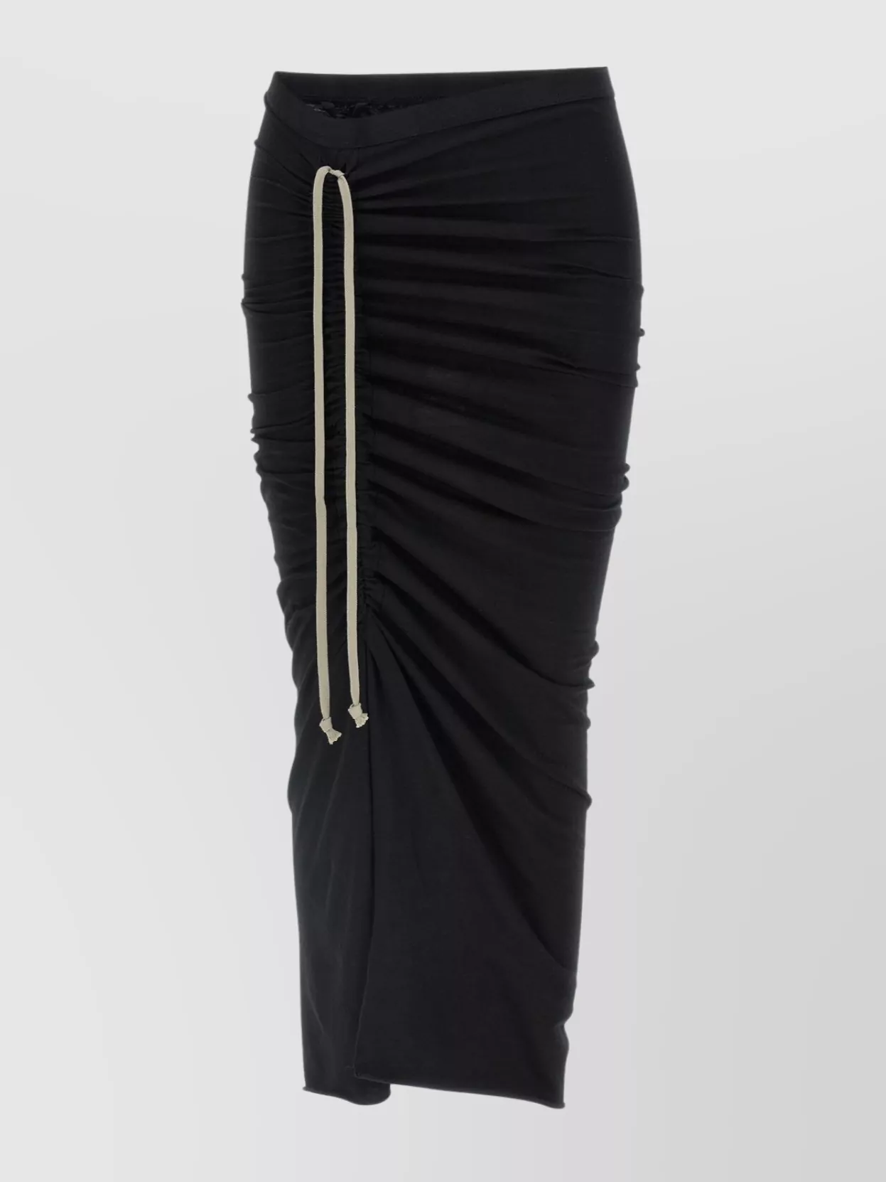 Rick Owens Drkshdw Skirt Drawstring Detail Gathered Waistband In Black