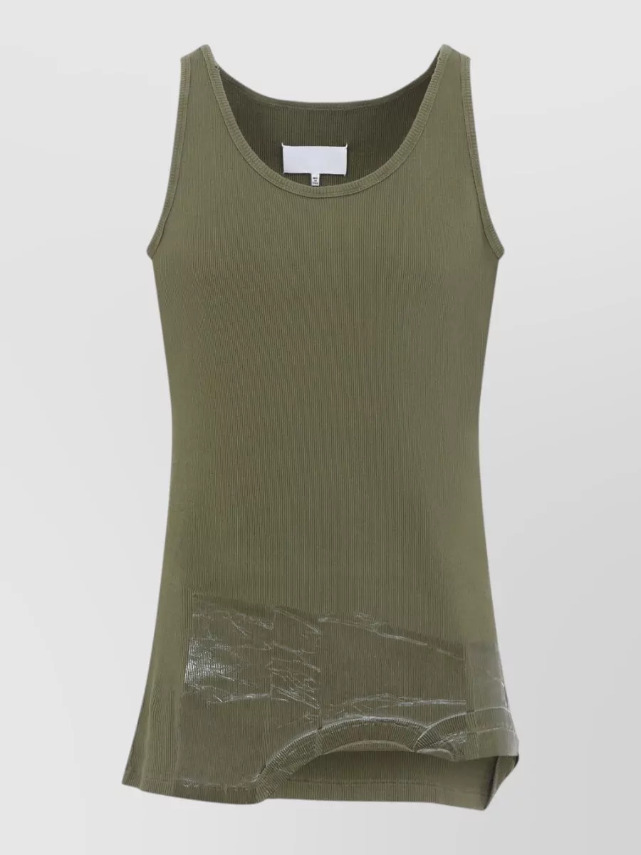 Maison Margiela ribbed asymmetric cotton tank top