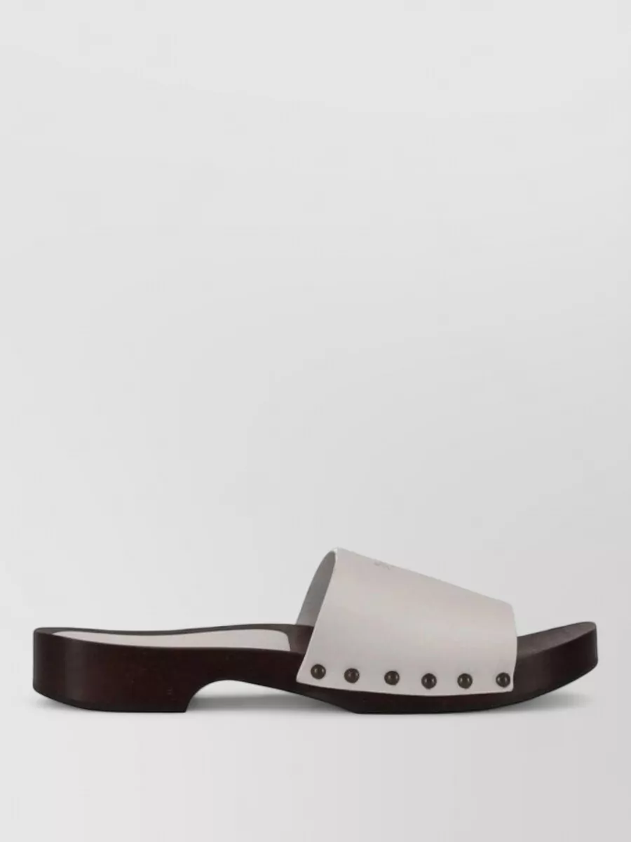 La Rose Leather Clog Sandals