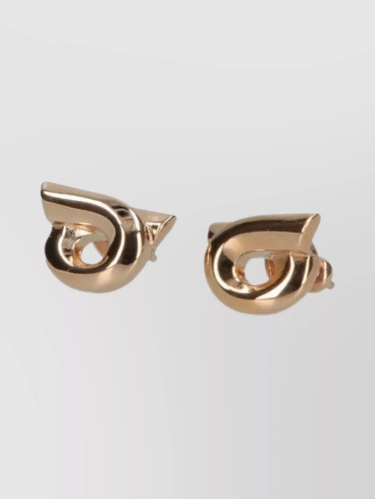 Ferragamo Metallic Finish Stud Earrings