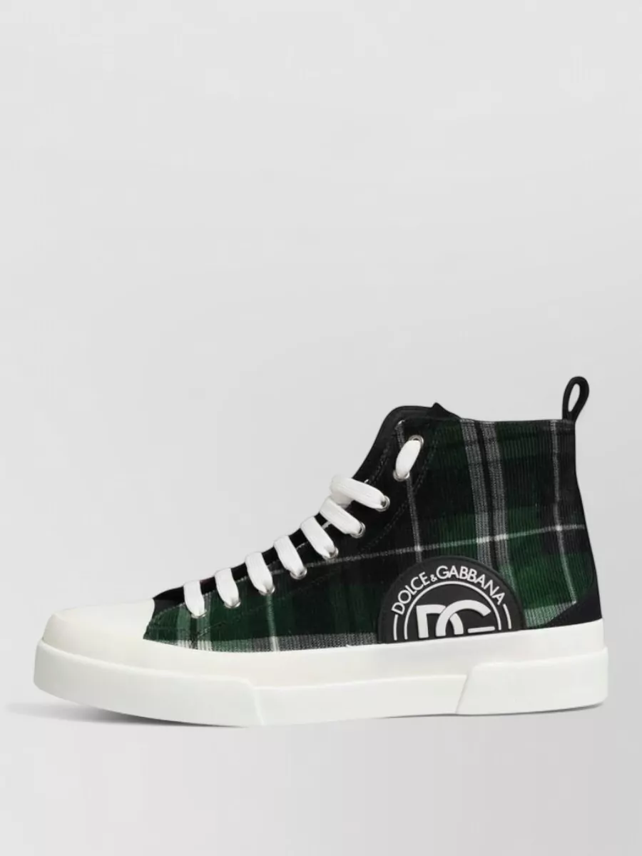 Dolce&Gabbana Plaid High-Top Sneakers