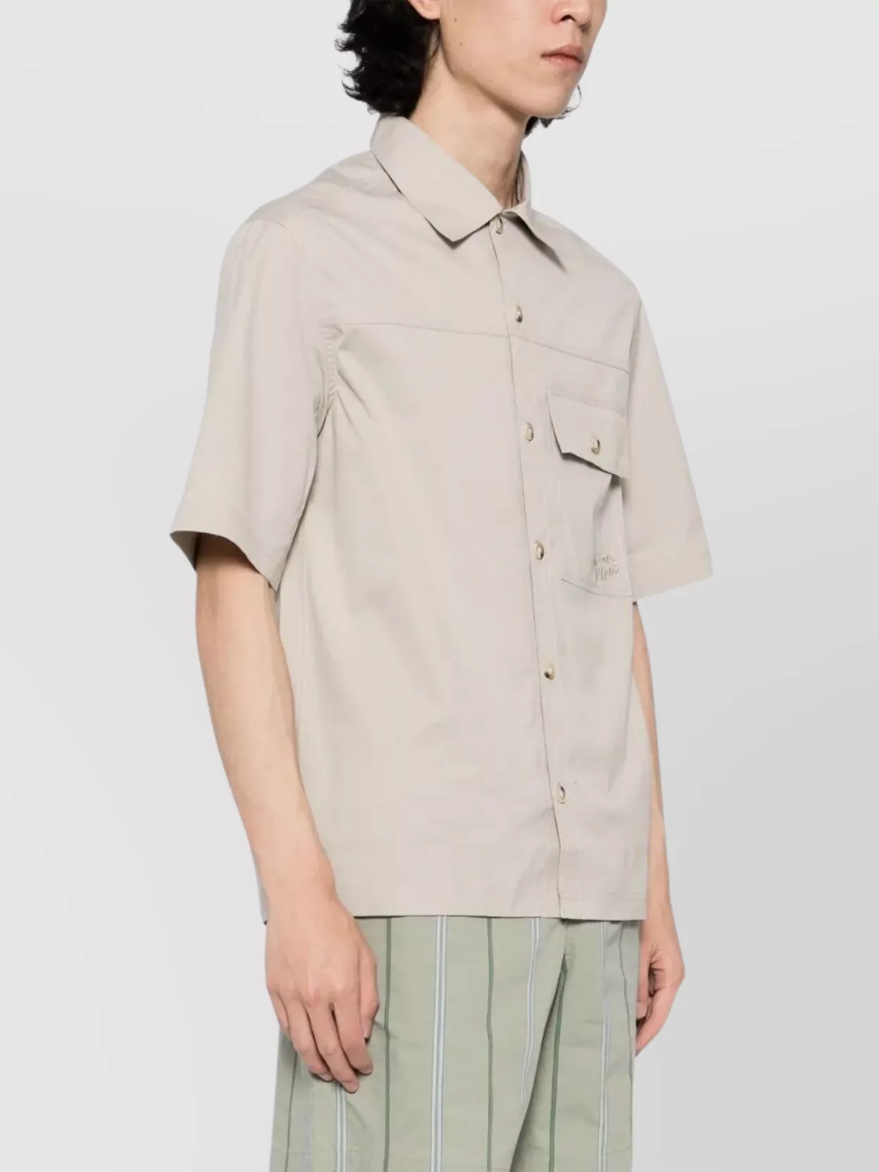 Maison Kitsuné Button-Down Collar Overshirt With Front Pocket