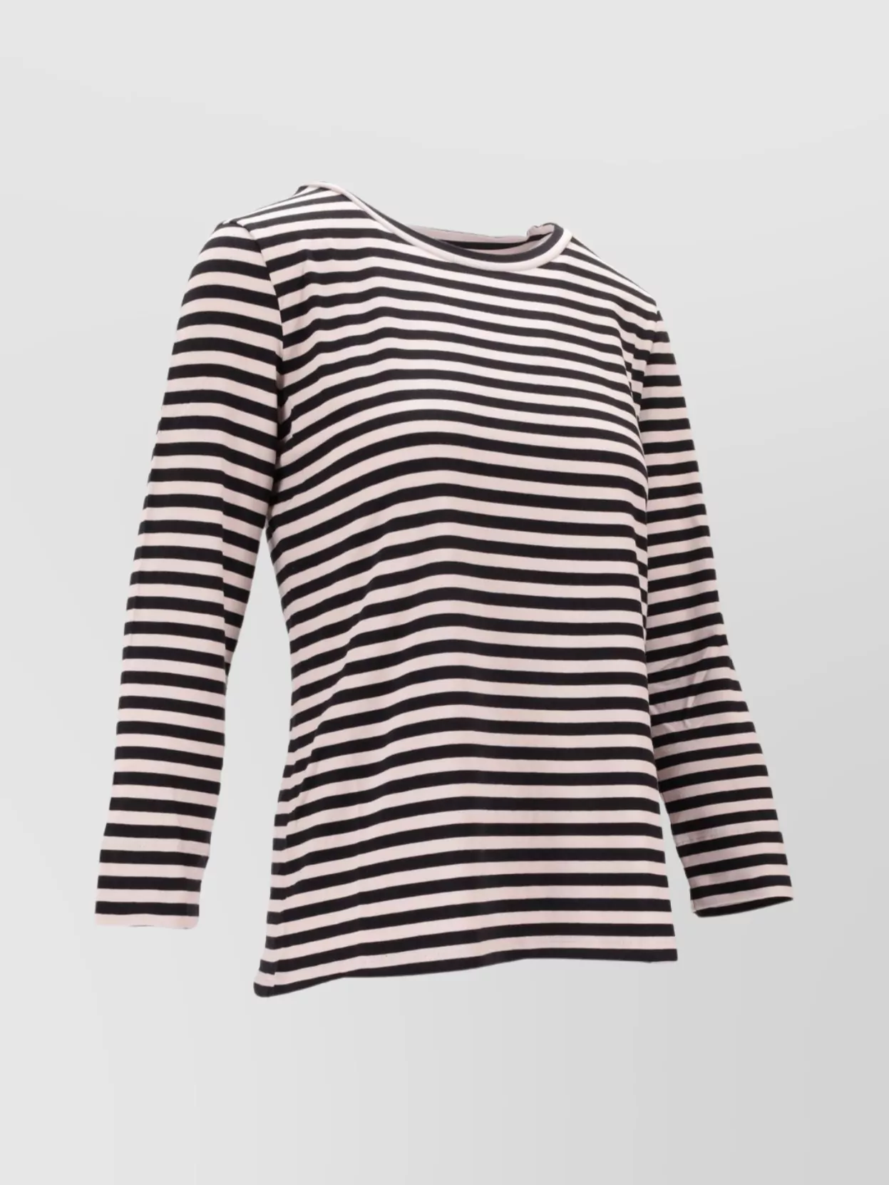 Max Mara Durata Striped 3/4 Sleeve Round Neck