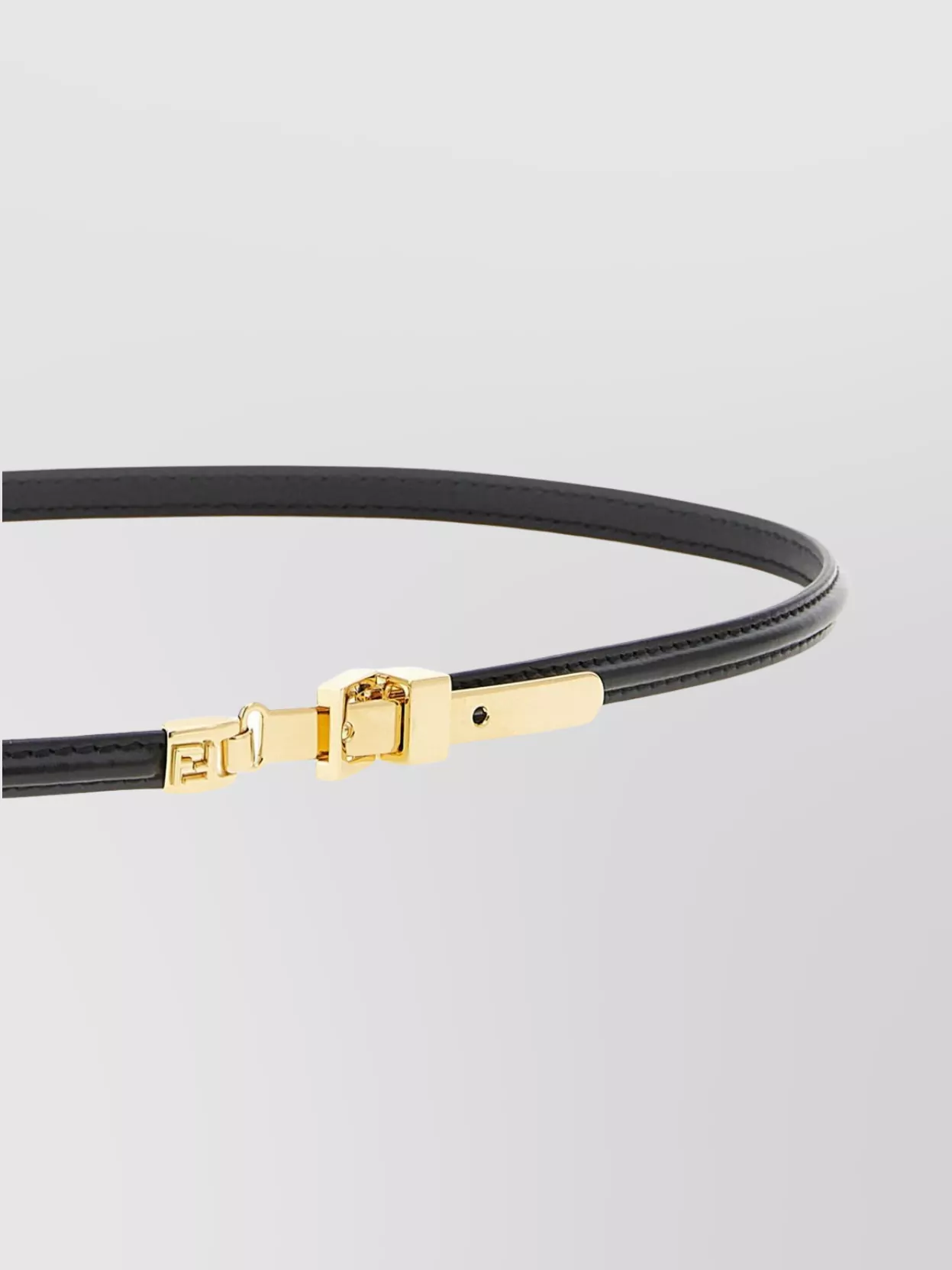 Fendi Adjustable Slim Belt Gold-Tone Buckle