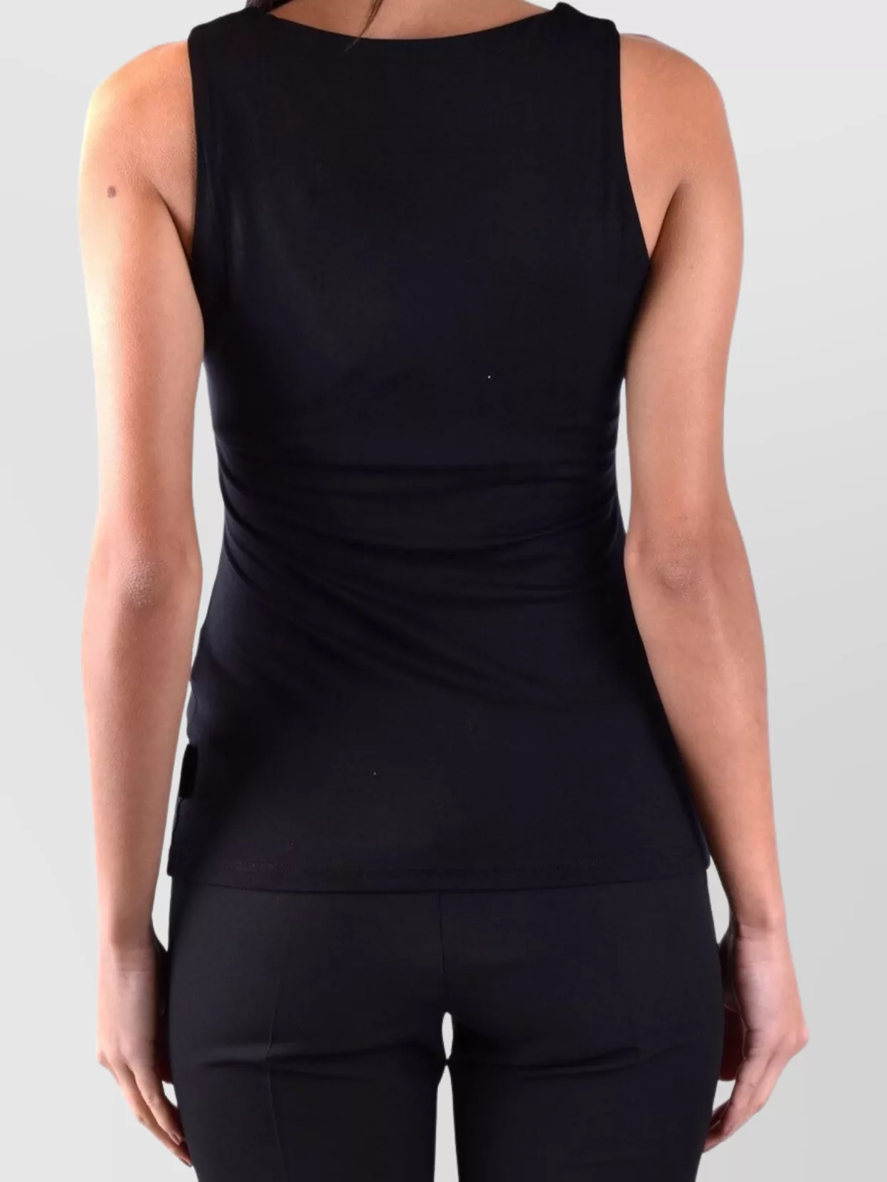 Philipp Plein Sleeveless Square Neck Fitted Tops