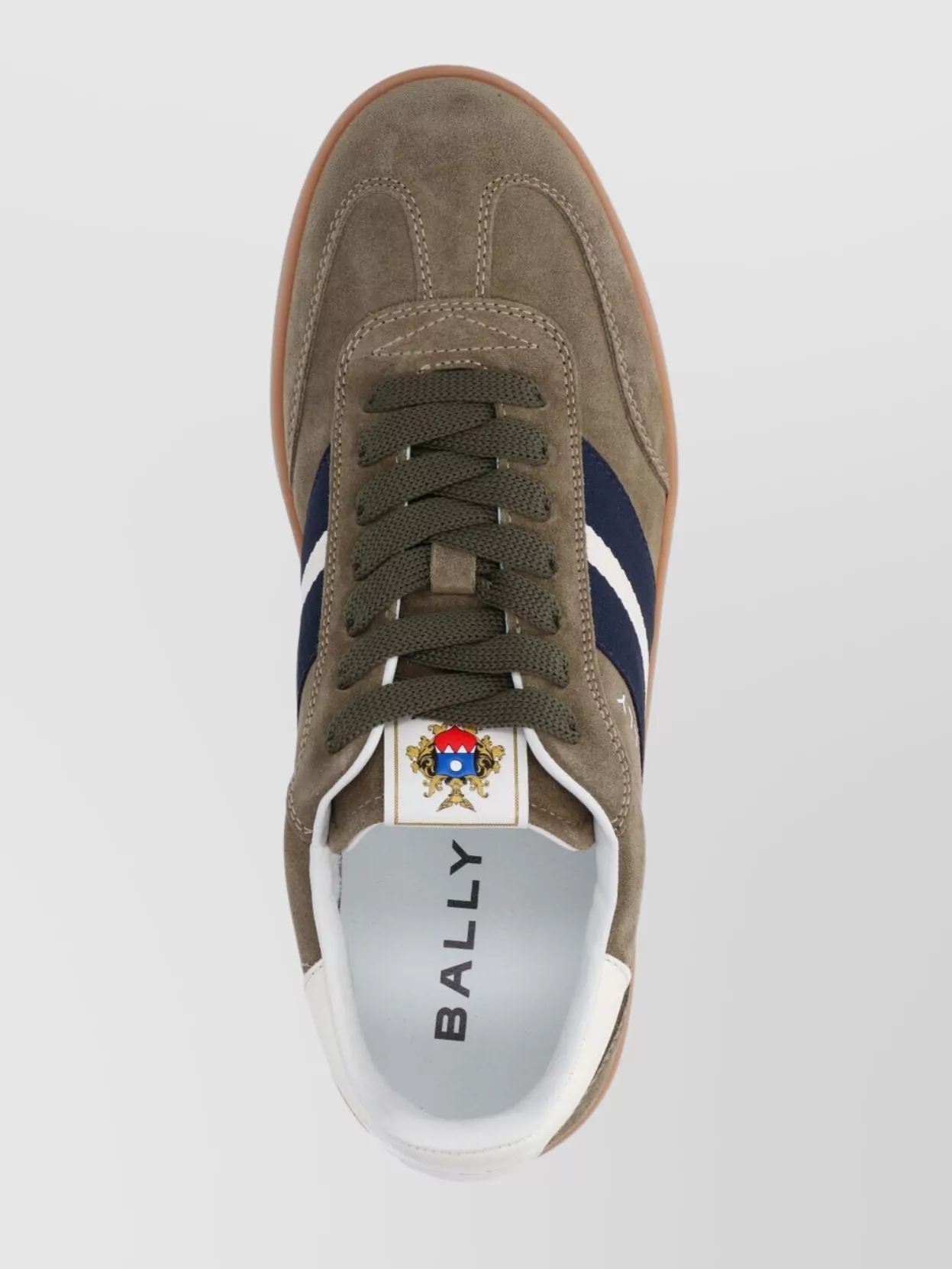 Bally Round Toe Suede Sneakers With Rubber Sole