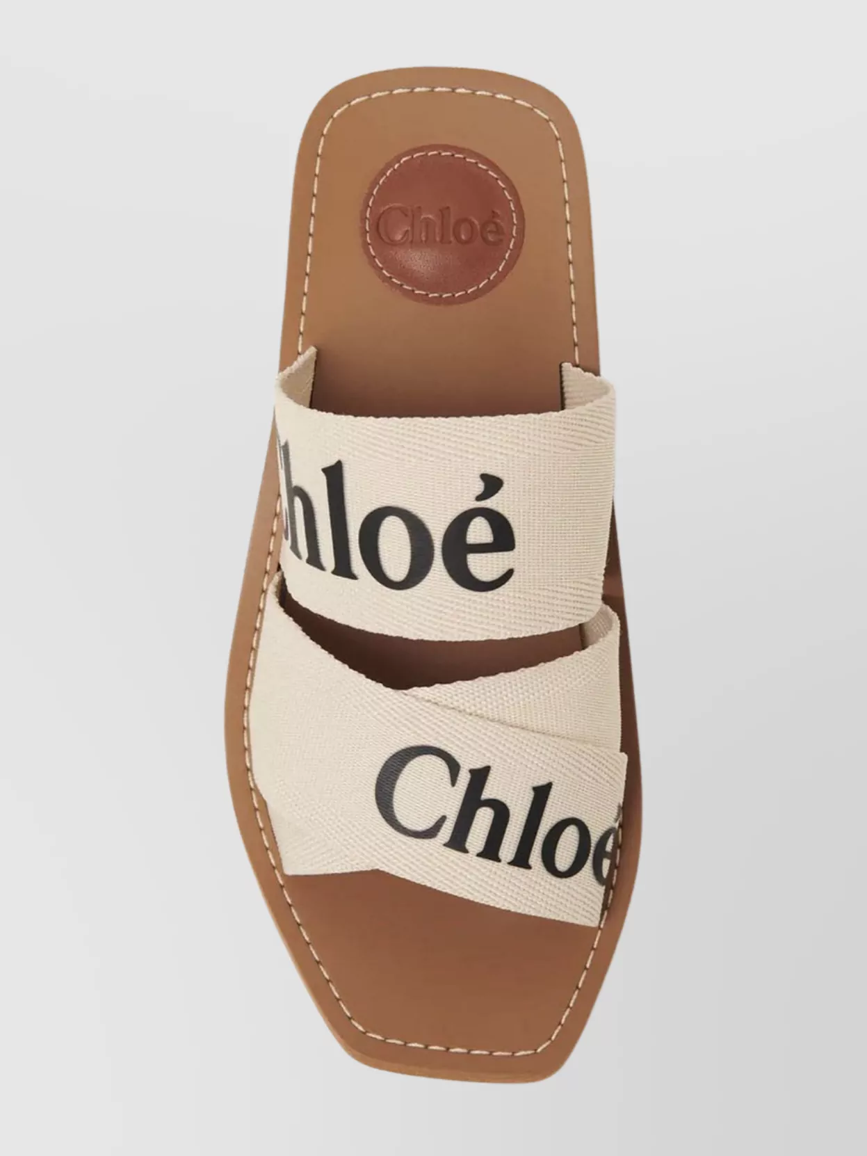 Chloé Block Heeled Mules Logo