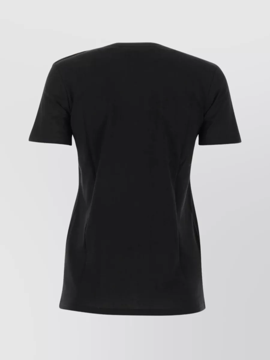 Balmain Ribbed Crew-Neck T-Shirt With Buttoned Shoulder Detail
