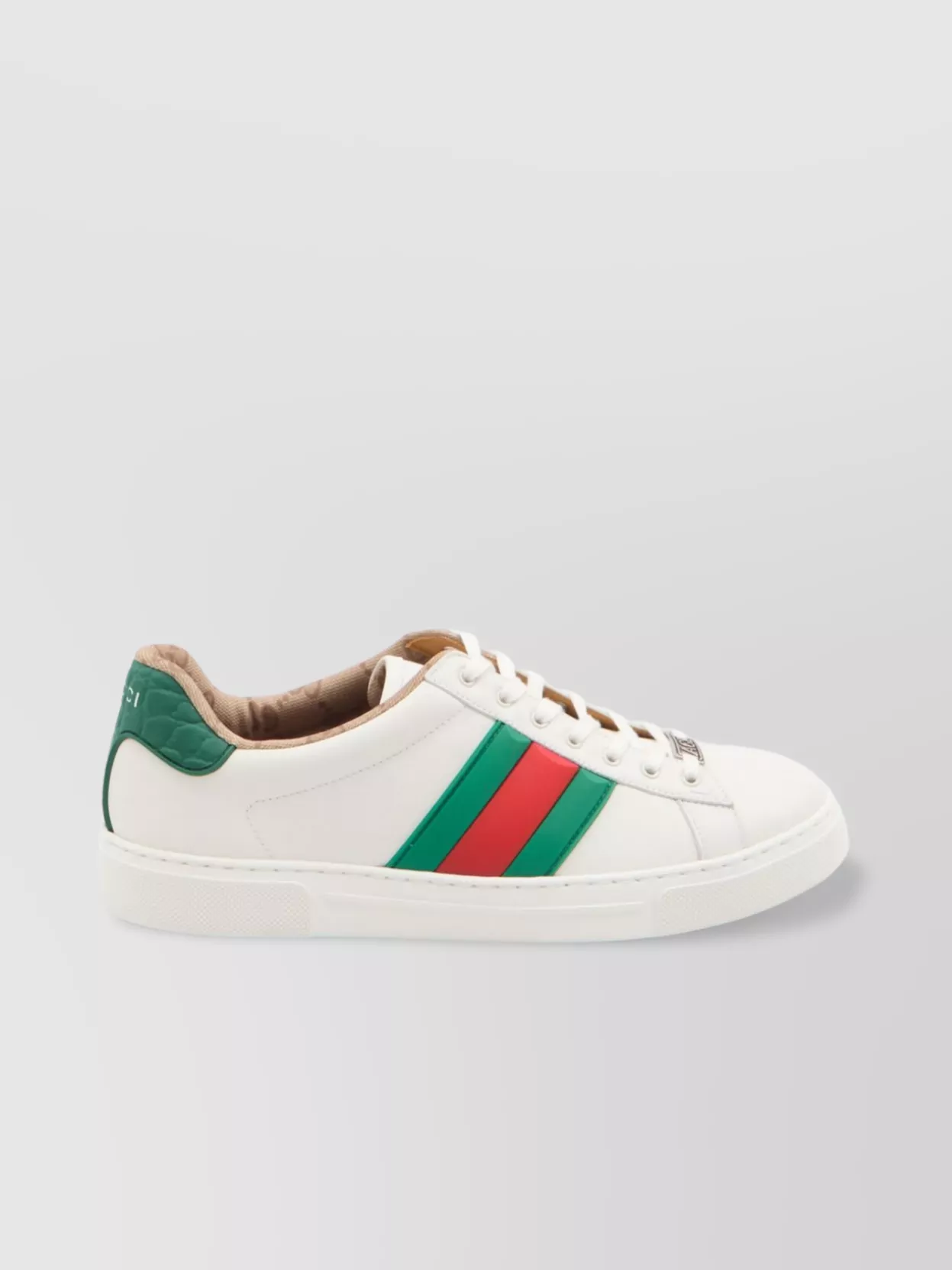 Gucci Ace Sneakers Web Detail In Silver