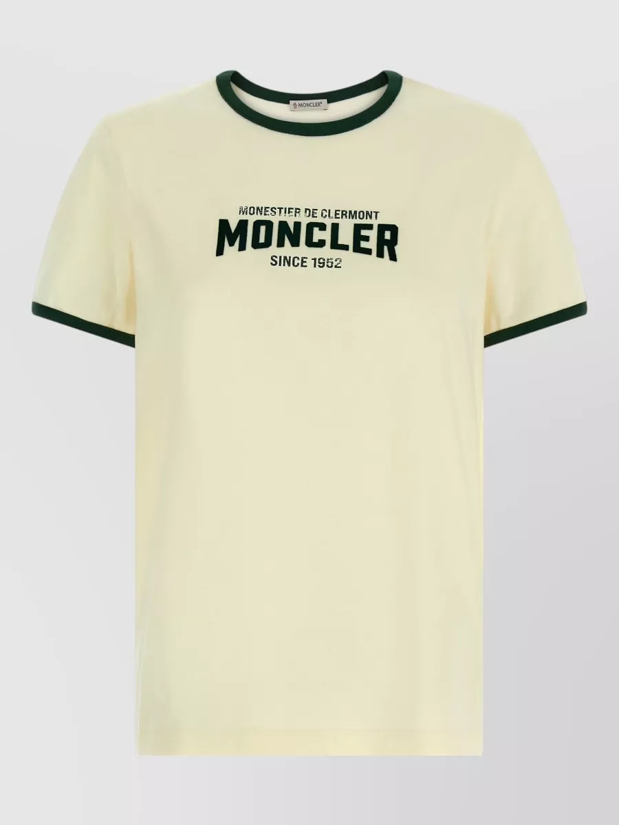 Moncler ribbed trim logo print cotton t-shirt