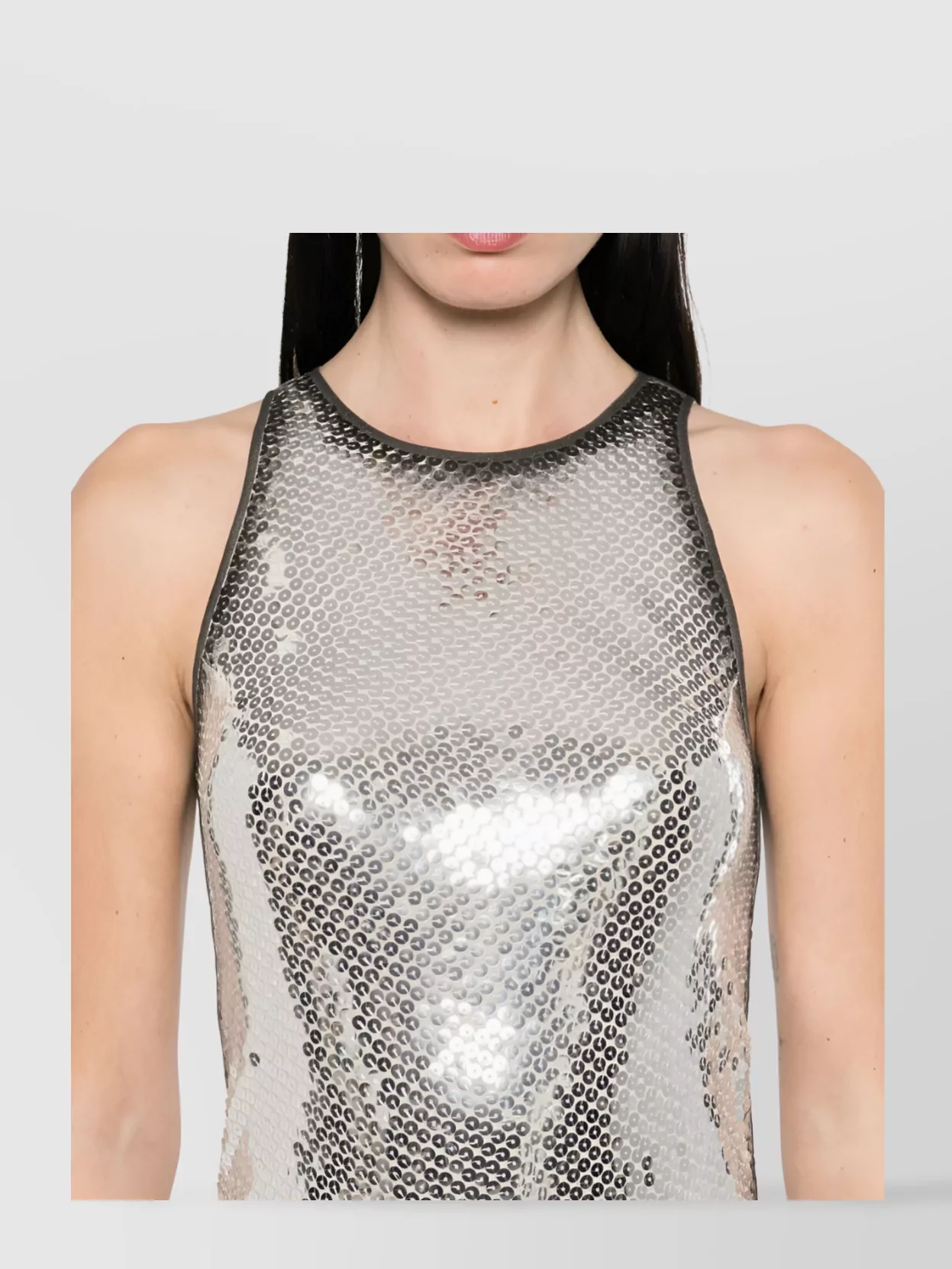 The Attico Mini Dress With Sequin Embellishment And Back Slit