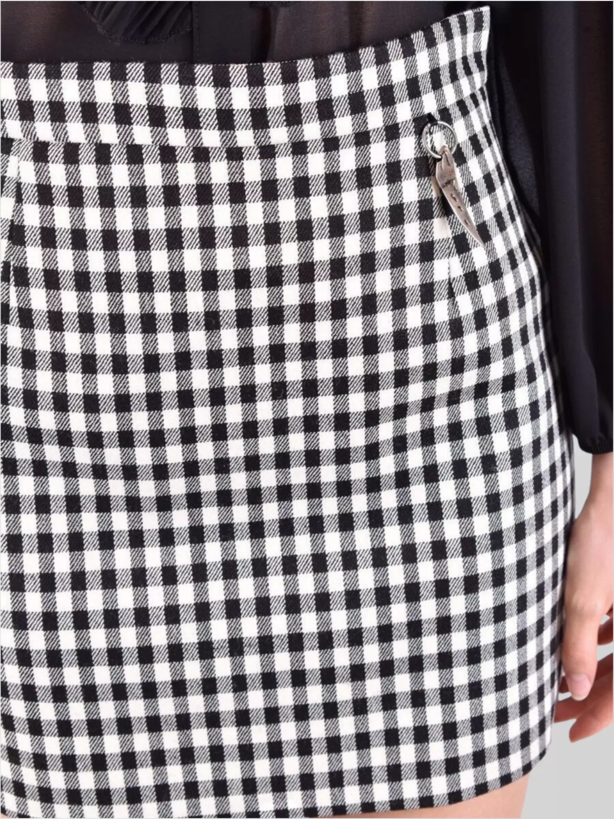 Roberto Cavalli High-Waisted Checkered Mini Length Skirts