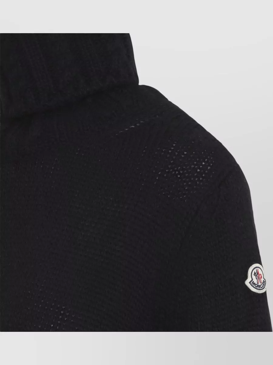 Moncler Ribbed Turtleneck Cable-Knit Knitted Dress