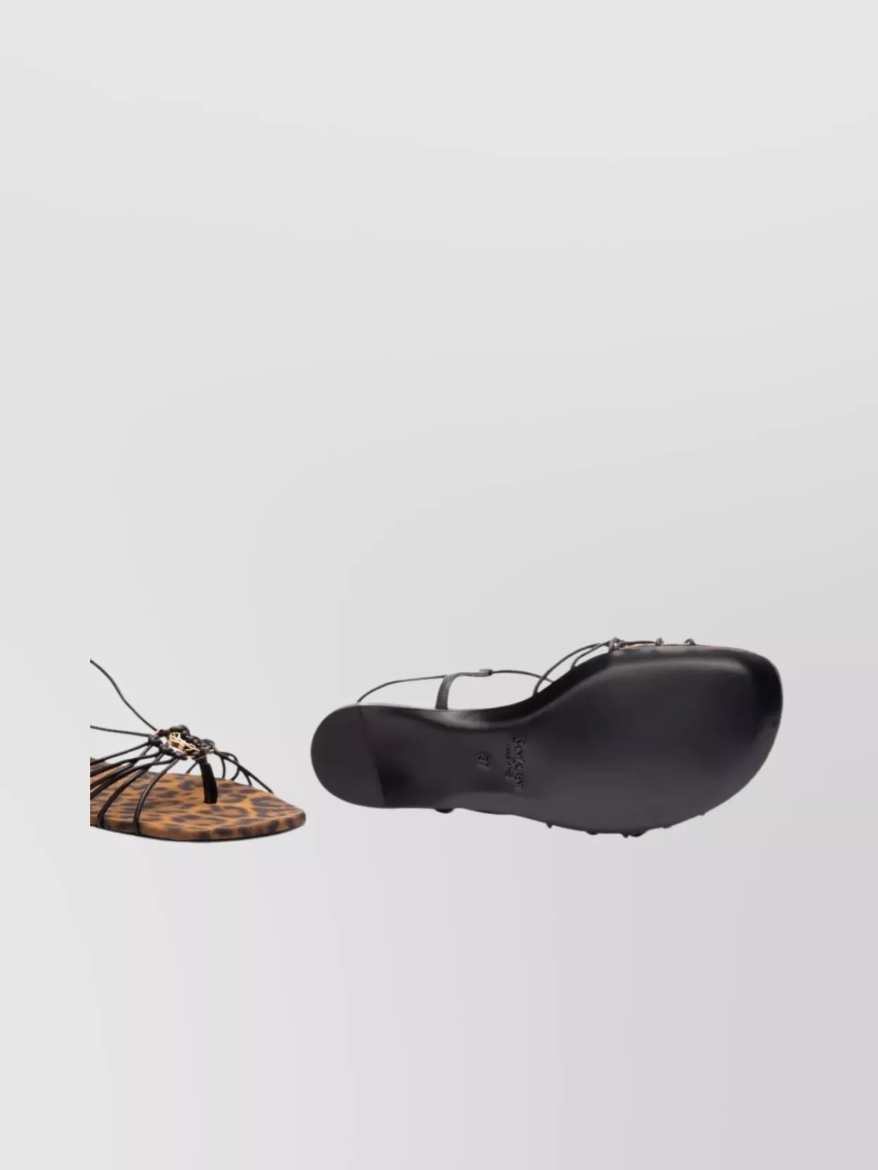 Saint Laurent Ankle Strap Babylone Flat Sandals Shoes In Brown