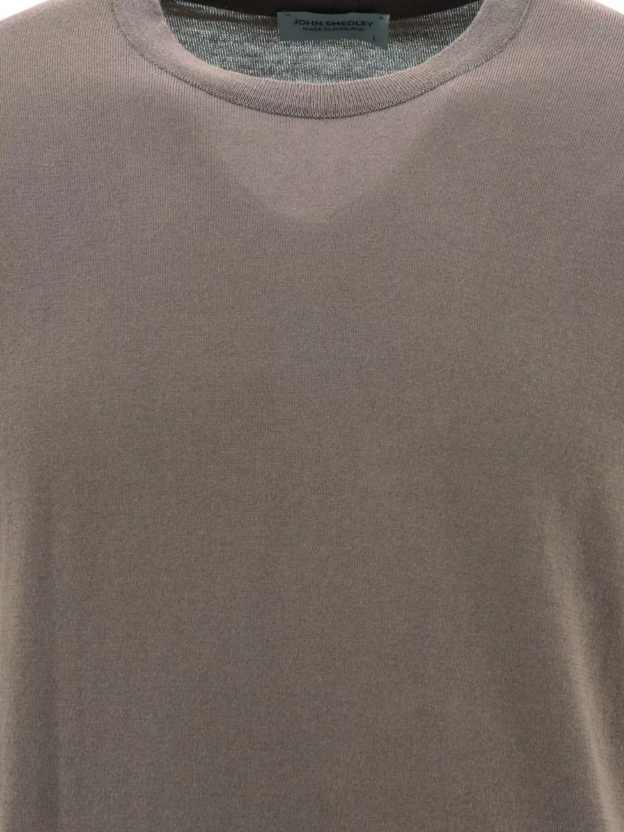 John Smedley Ribbed Cuffs And Hem Round Neck Short Sleeves