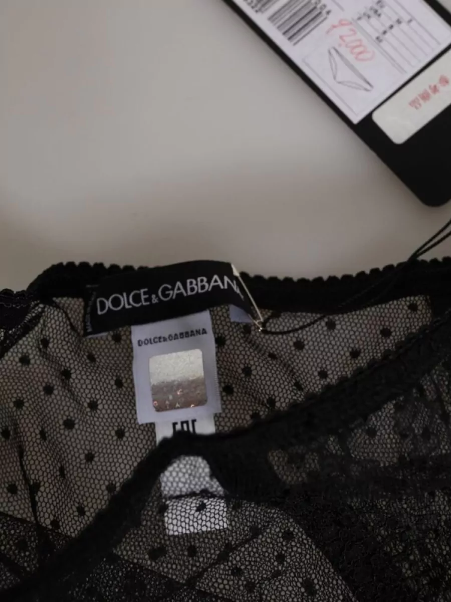 Dolce&Gabbana Lace Polka Dot Mesh High-Rise Briefs