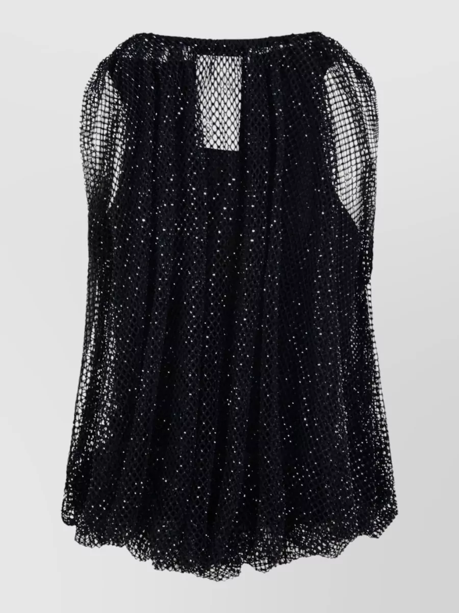 Sportmax Sleeveless Top Silk Nylon Mesh Embellishments
