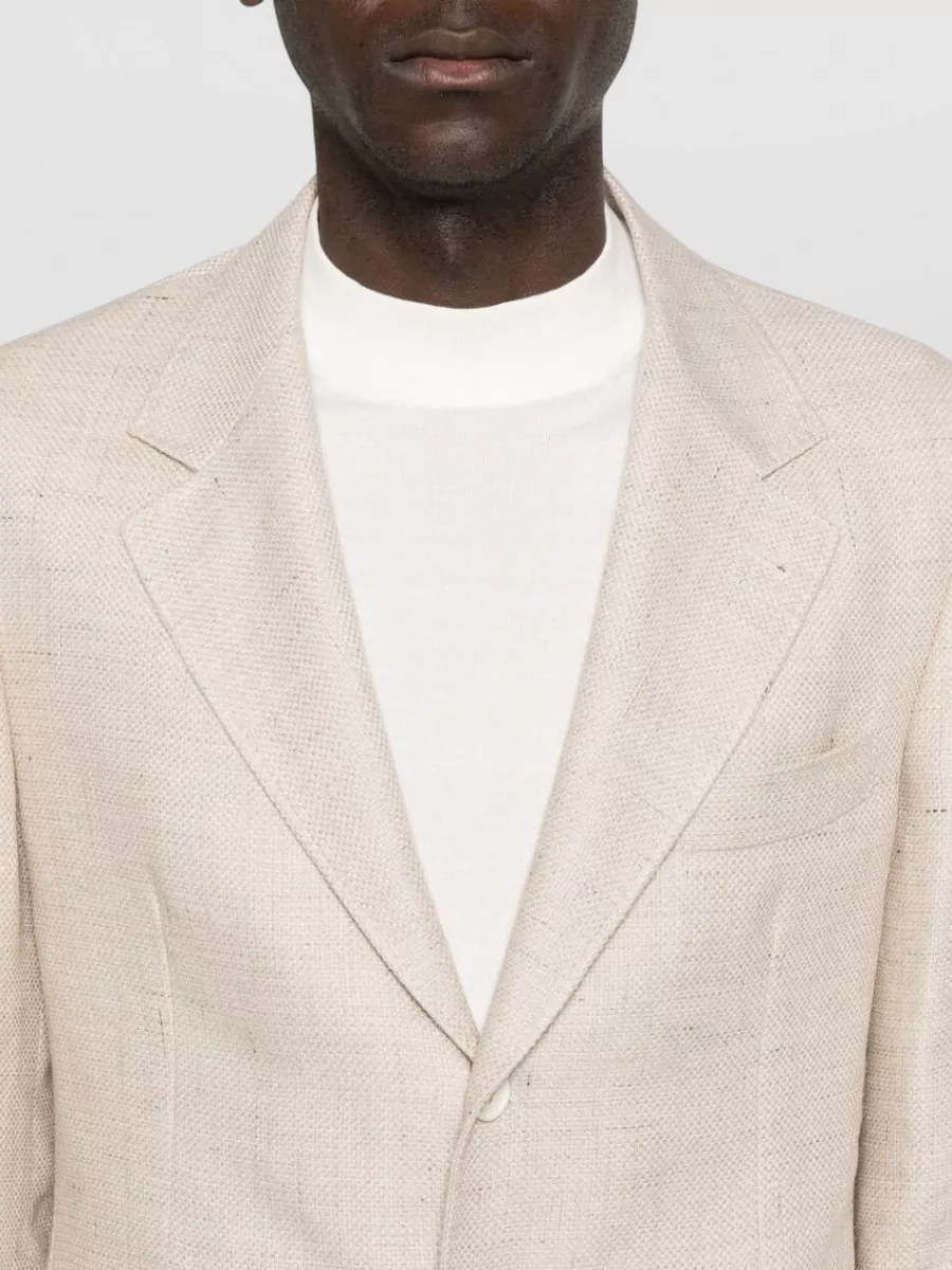 Brunello Cucinelli Notch Lapel Jacket Featuring Buttoned Cuffs