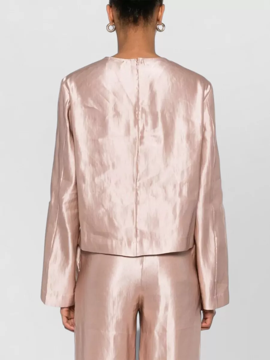 Loulou Studio Silk Blend Round Neck Blouse