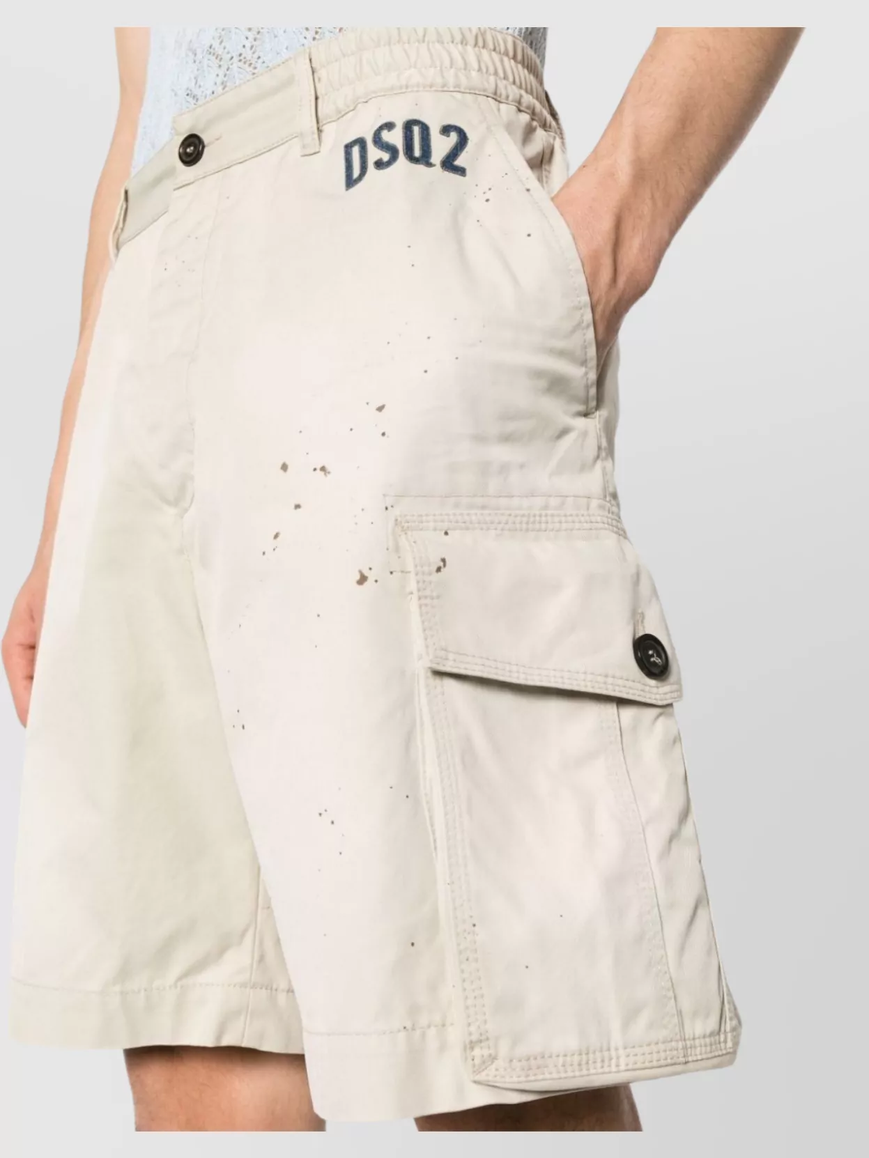 Dsquared2 Cargo Shorts With Paint Splatter Detail